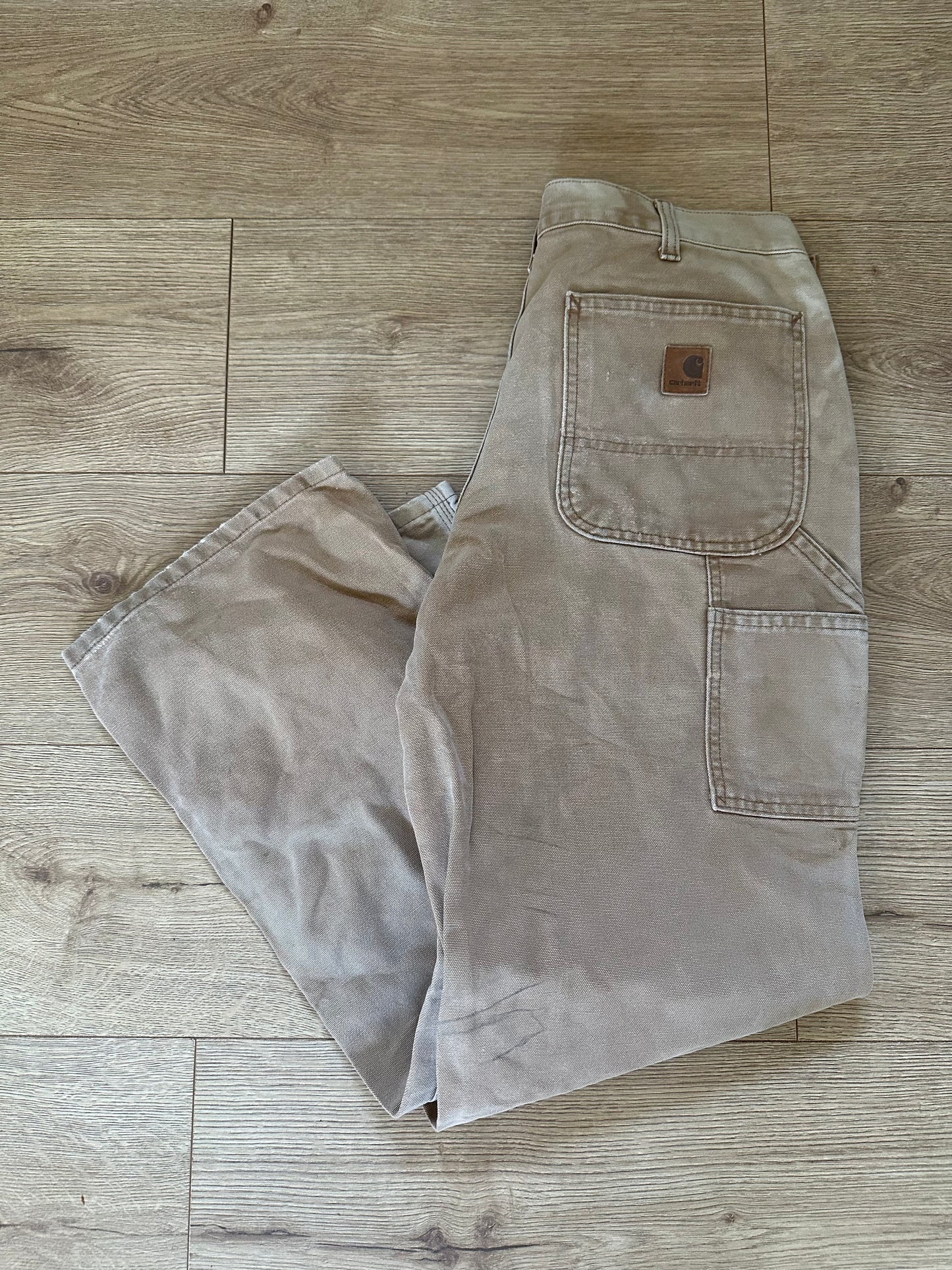 Vintage 90s Carhartt Carpenter Beige Trousers/ Pants. Grunge/ Skater. Workwear. Waist: 32” Leg: 30”