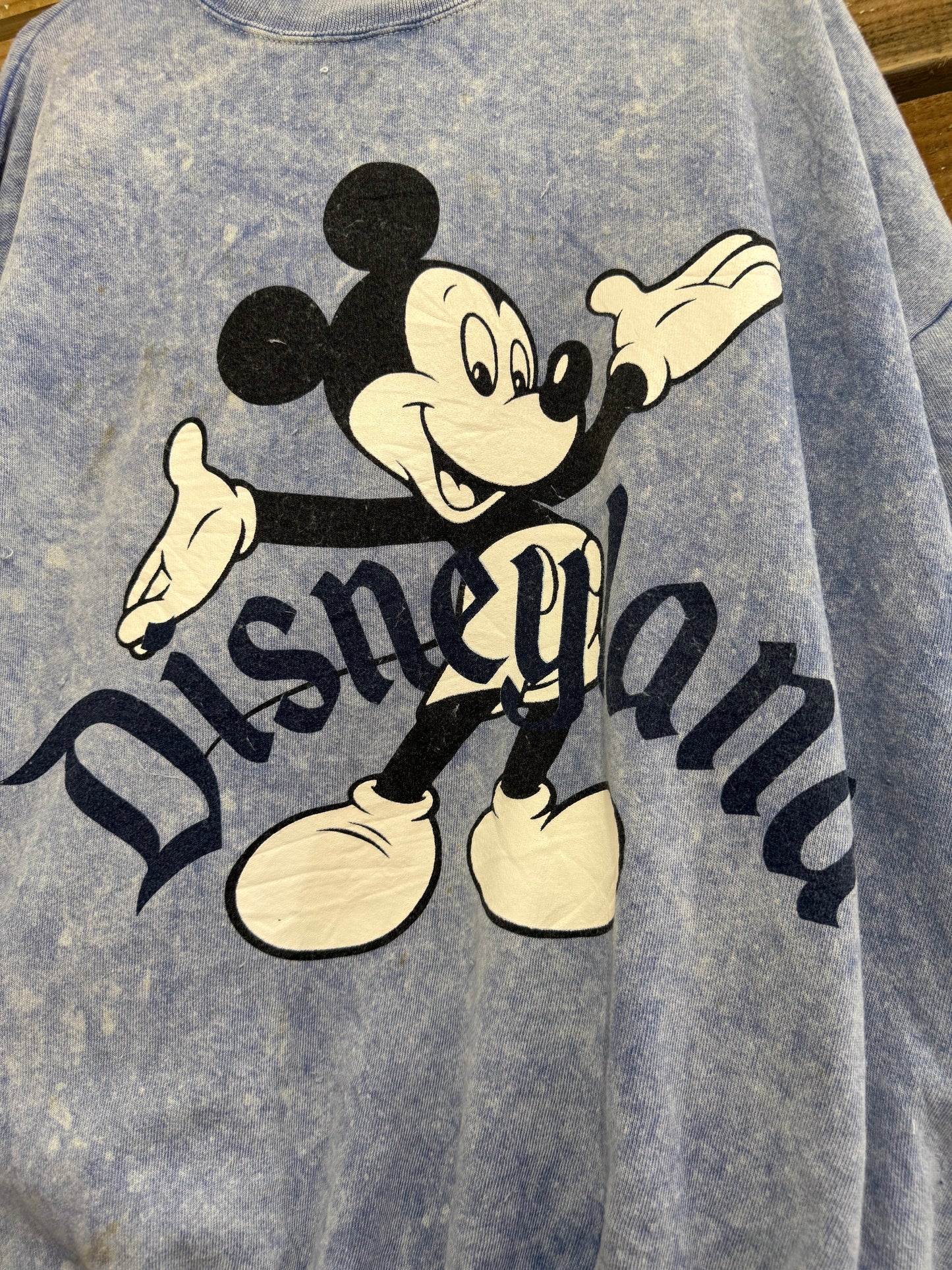 Vintage RARE 80s Disney Mickey Mouse sweater. USA. Size XL. Blue acid wash.