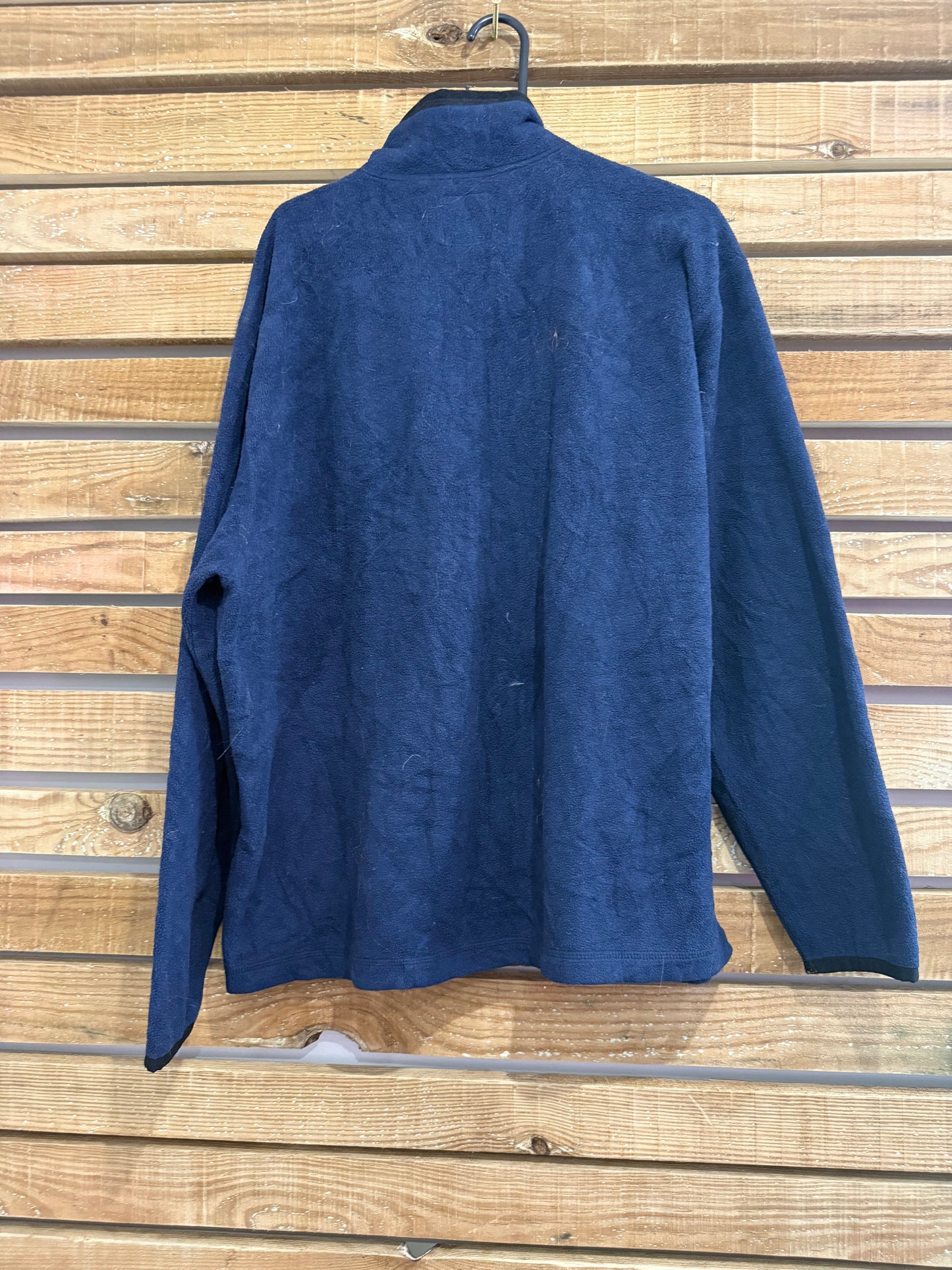Vintage 90s Old Navy spell-out 1/4 zip fleece jacket. Blue. Size XXL