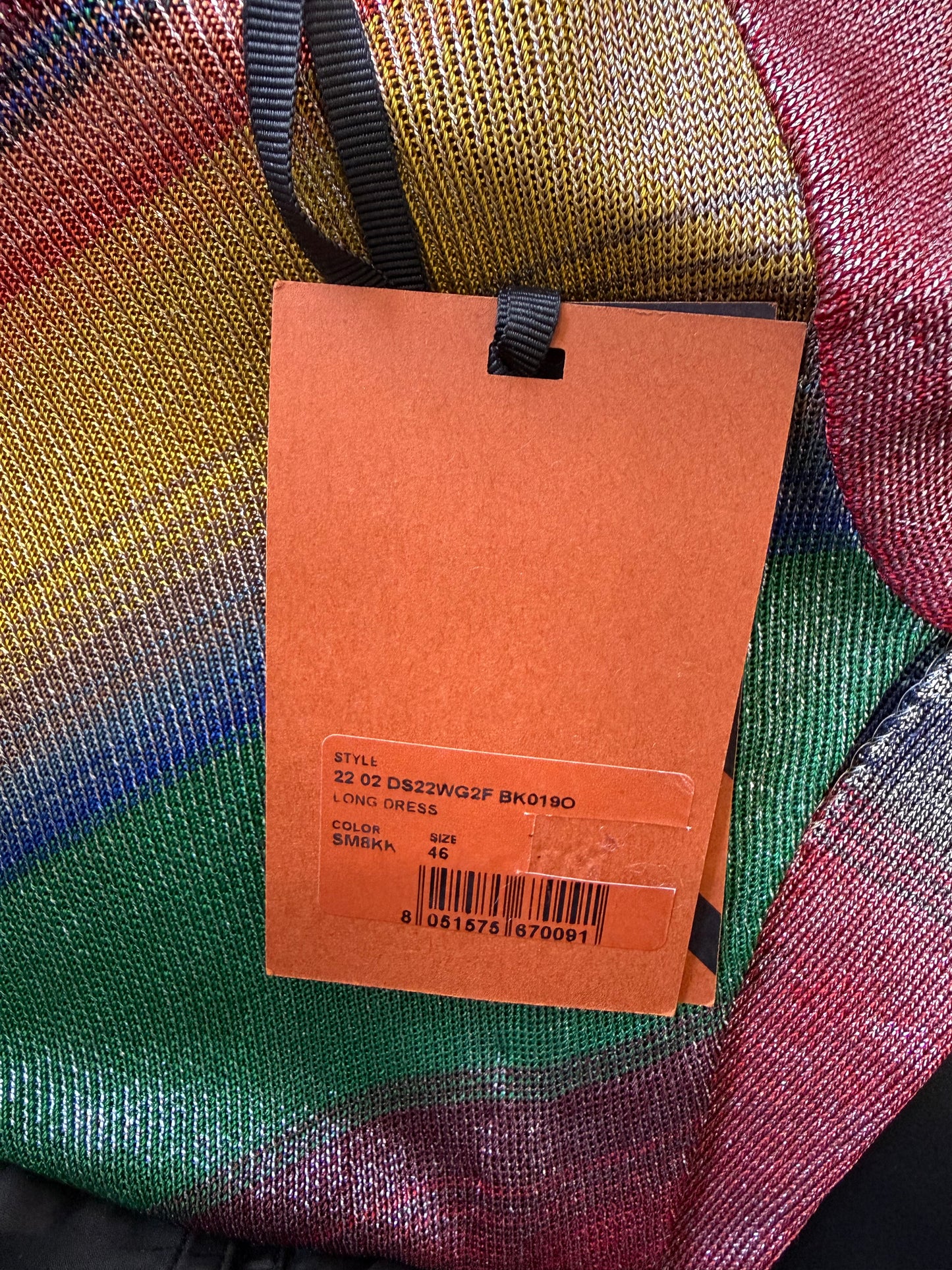 BNWT Missoni multicoloured knit metallic maxi dress. Summer/ beach/ holiday. IT46, free sizing.