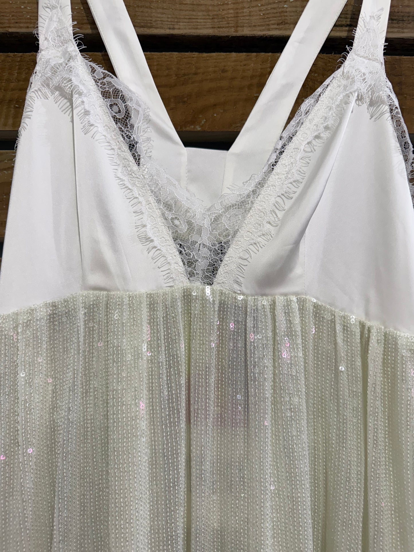 BNWT Zara sequin lace knit dress. Ivory/ white. Size Small. Christmas/ party.