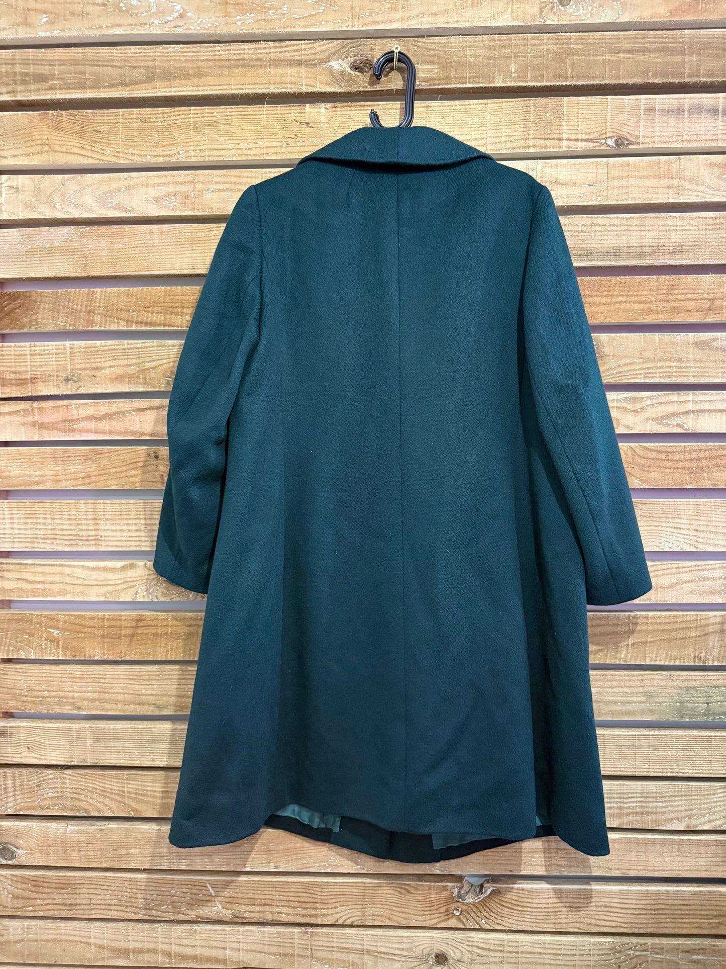 Vintage 60s Wool double breasted Pea Coat. Teal. Free sizing.