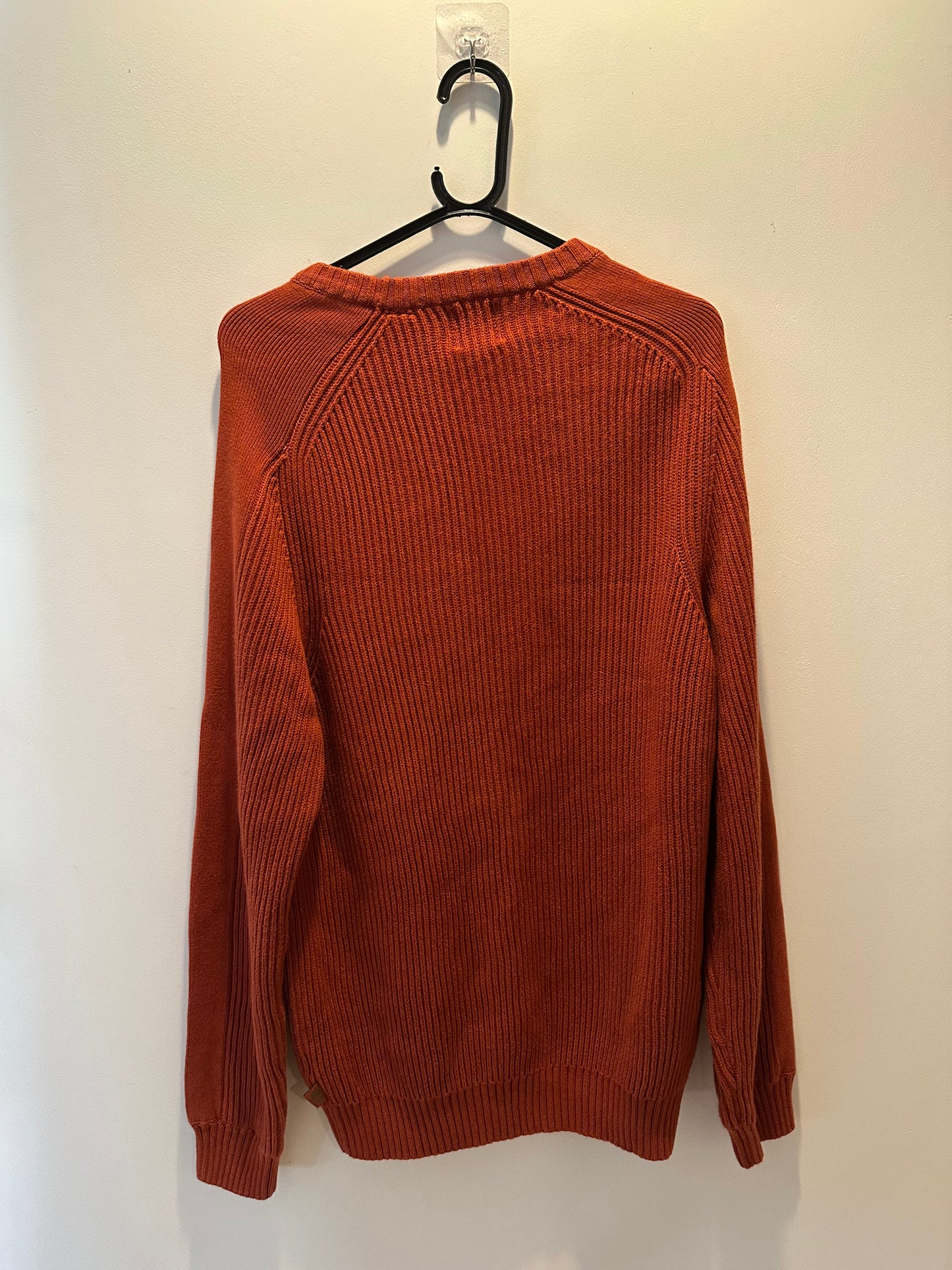 Vintage 90s Timberland cable knit orange jumper. Size large.