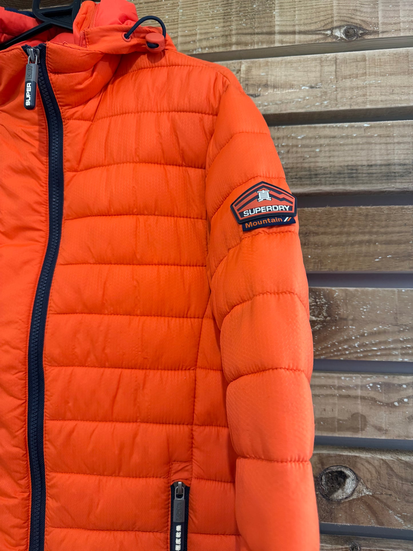 Superdry puffer jacket/ coat. Orange Size Small.