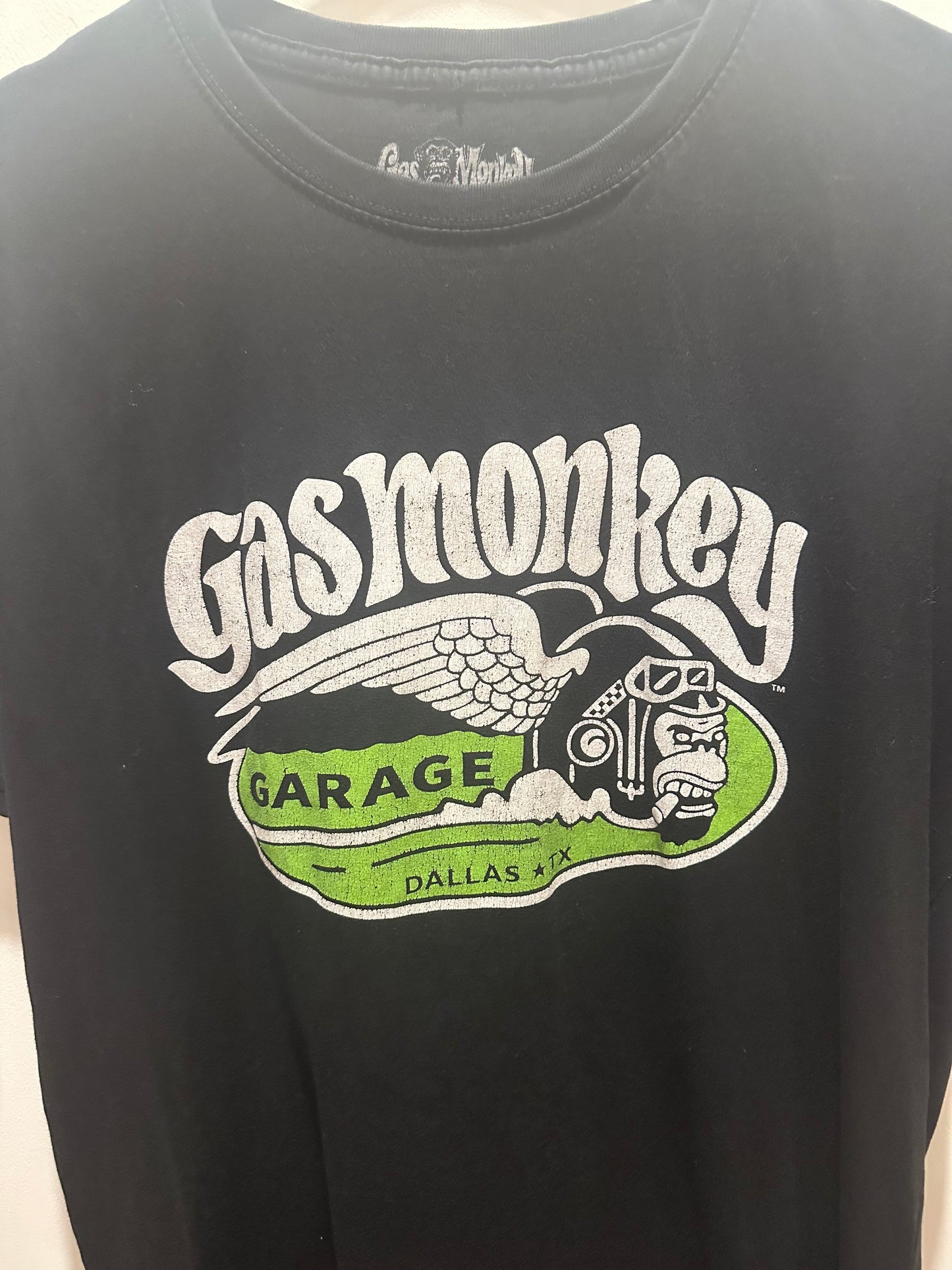 Vintage Y2K Gas Monkey Motif Motorcycle T-shirt. Biker. Size Medium