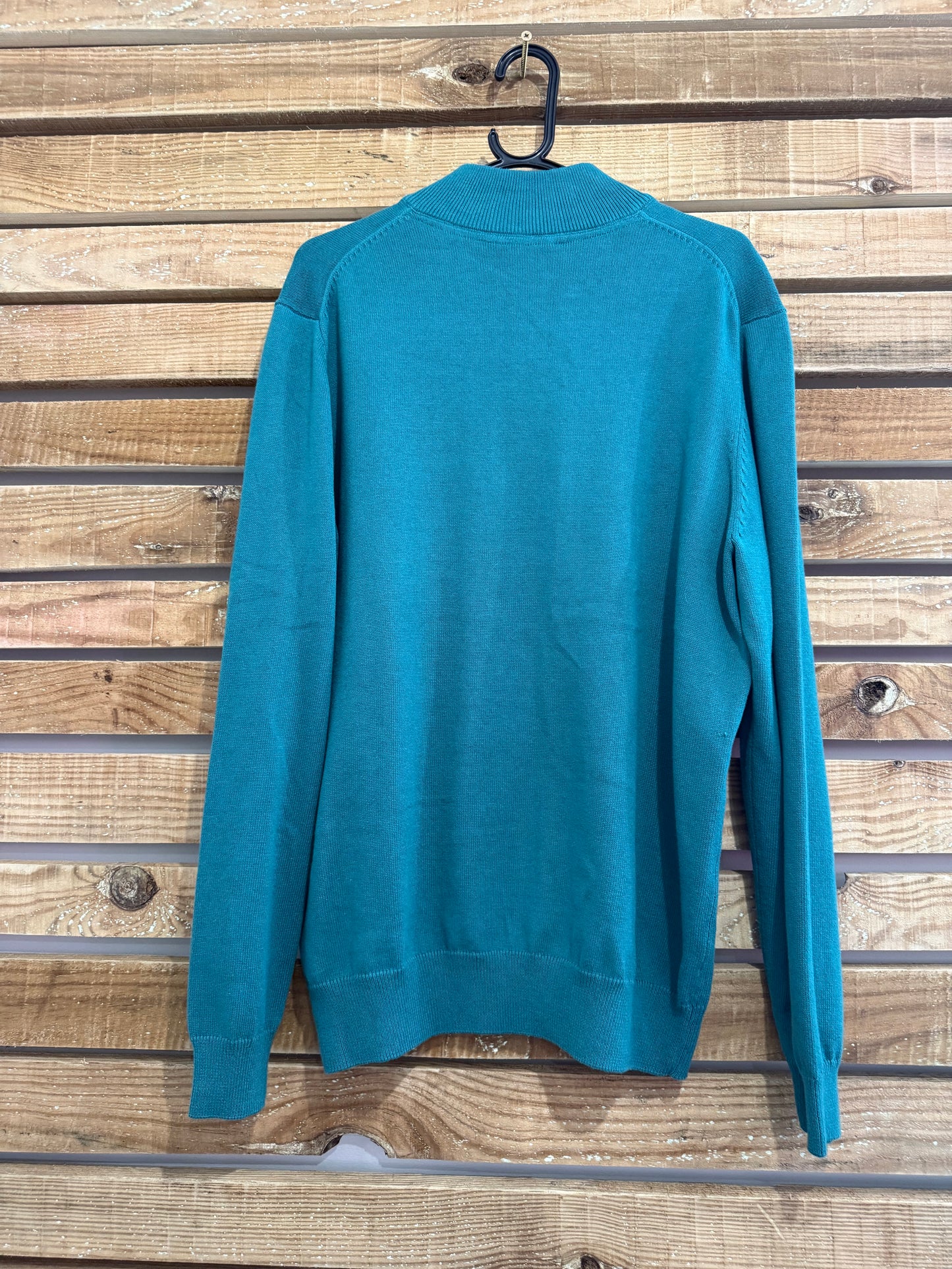 Vintage Y2K Crew Clothing Company 1/4 zip jumper/ sweater. Teal. Size XL