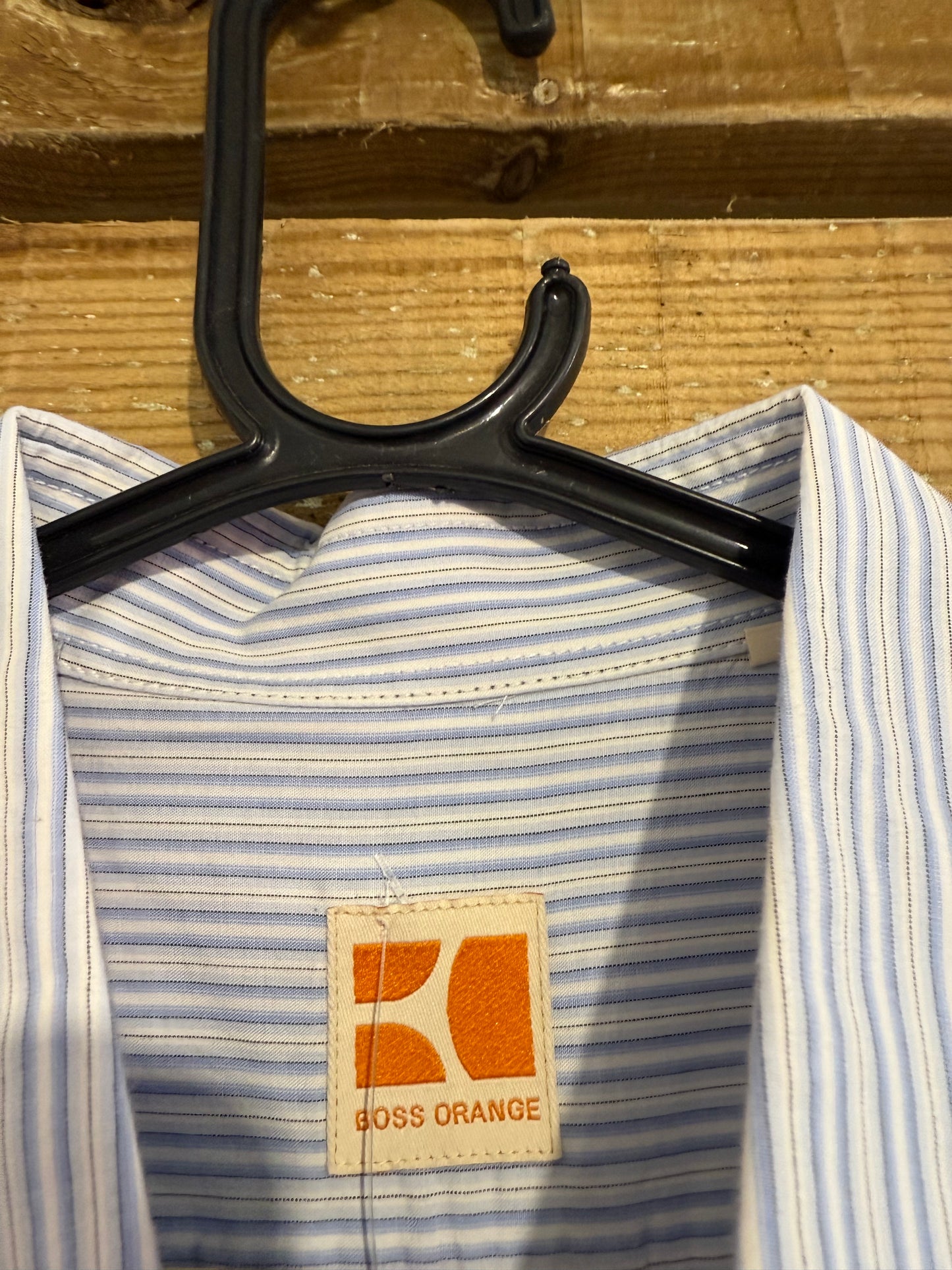 Boss orange striped shirt. Size Large.