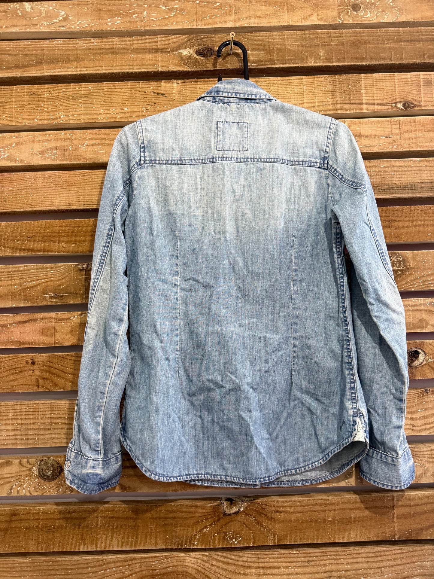Fat face denim button up blue shirt. Size 10