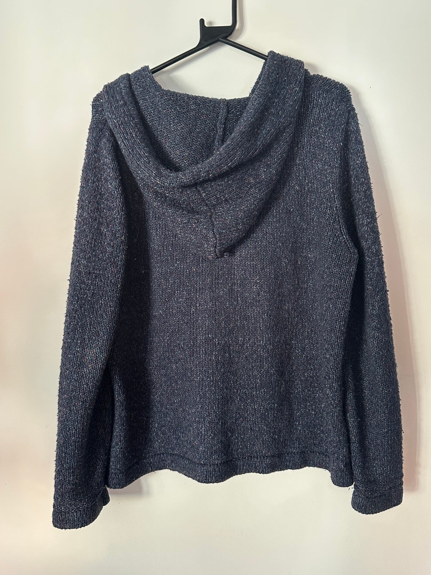 Vintage Y2K Fat Face knitted hoodie/ hooded sweater. Blue. Size 18.