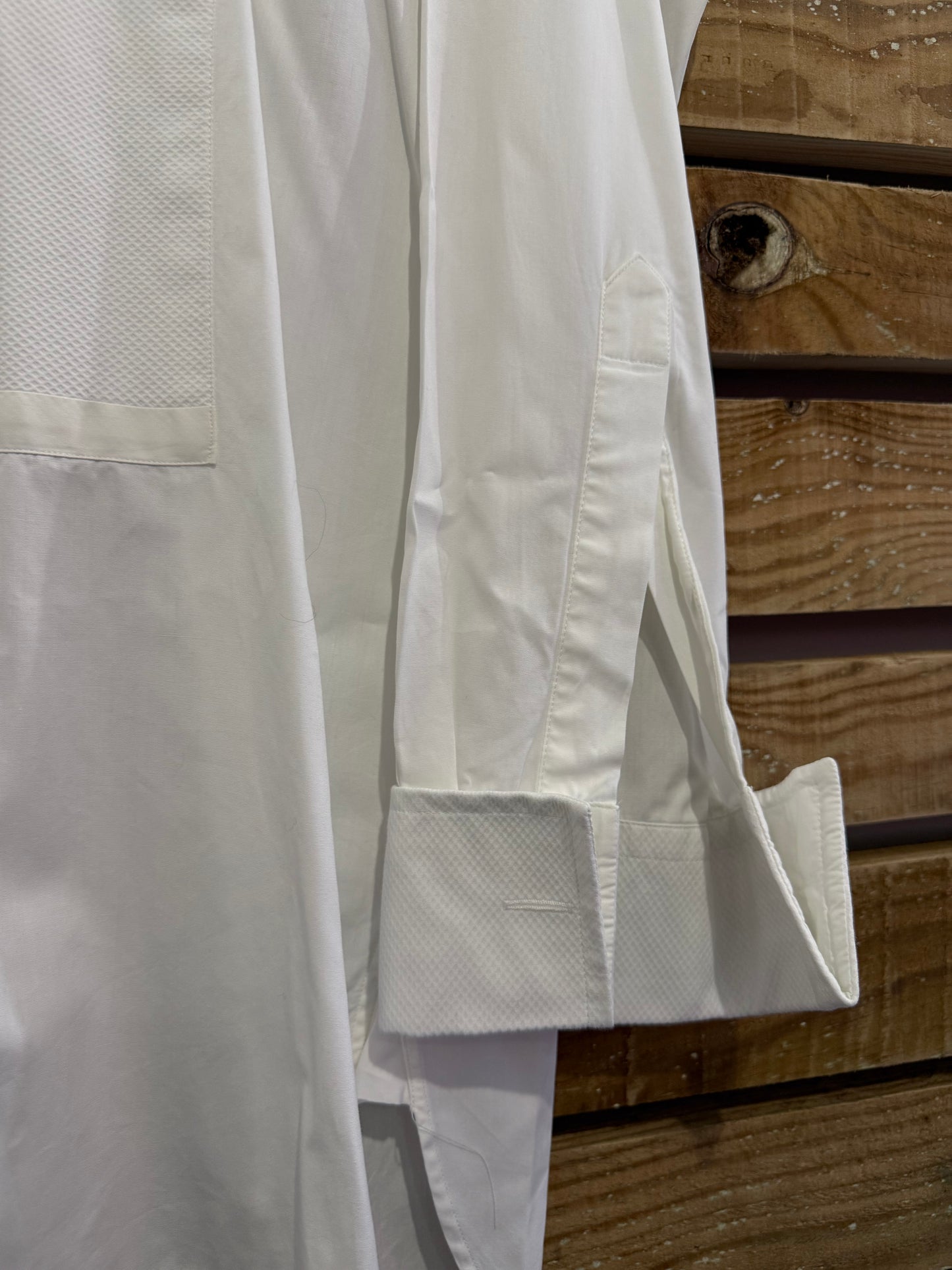 Charles Tyrwhitt Premium white Dress Shirt - French Cuffs, Size 16” collar. Size Large. Black tie.