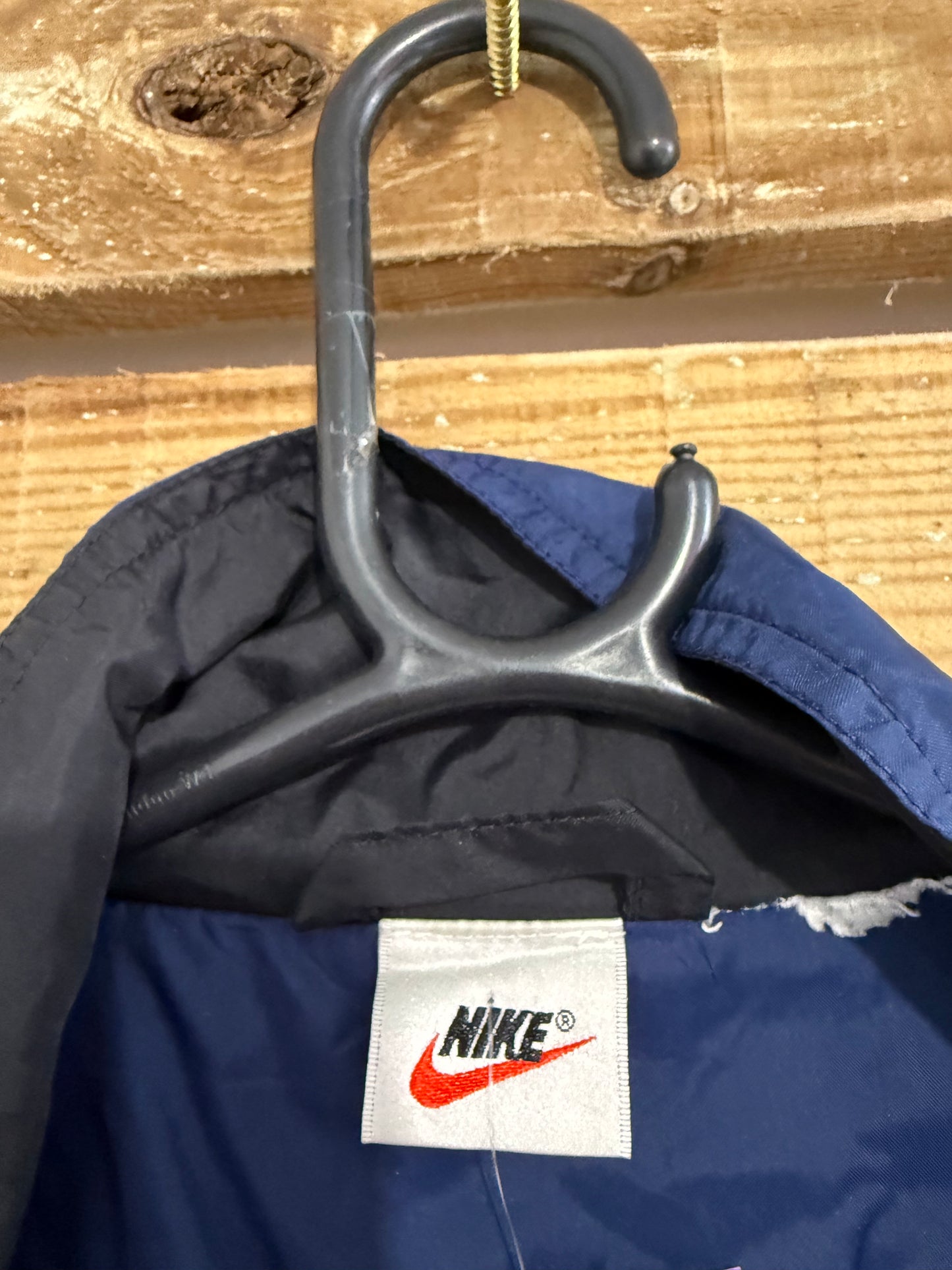 Vintage 90s Nike Swoosh zip up windbreaker/ shell track jacket. Size XL. Festival.