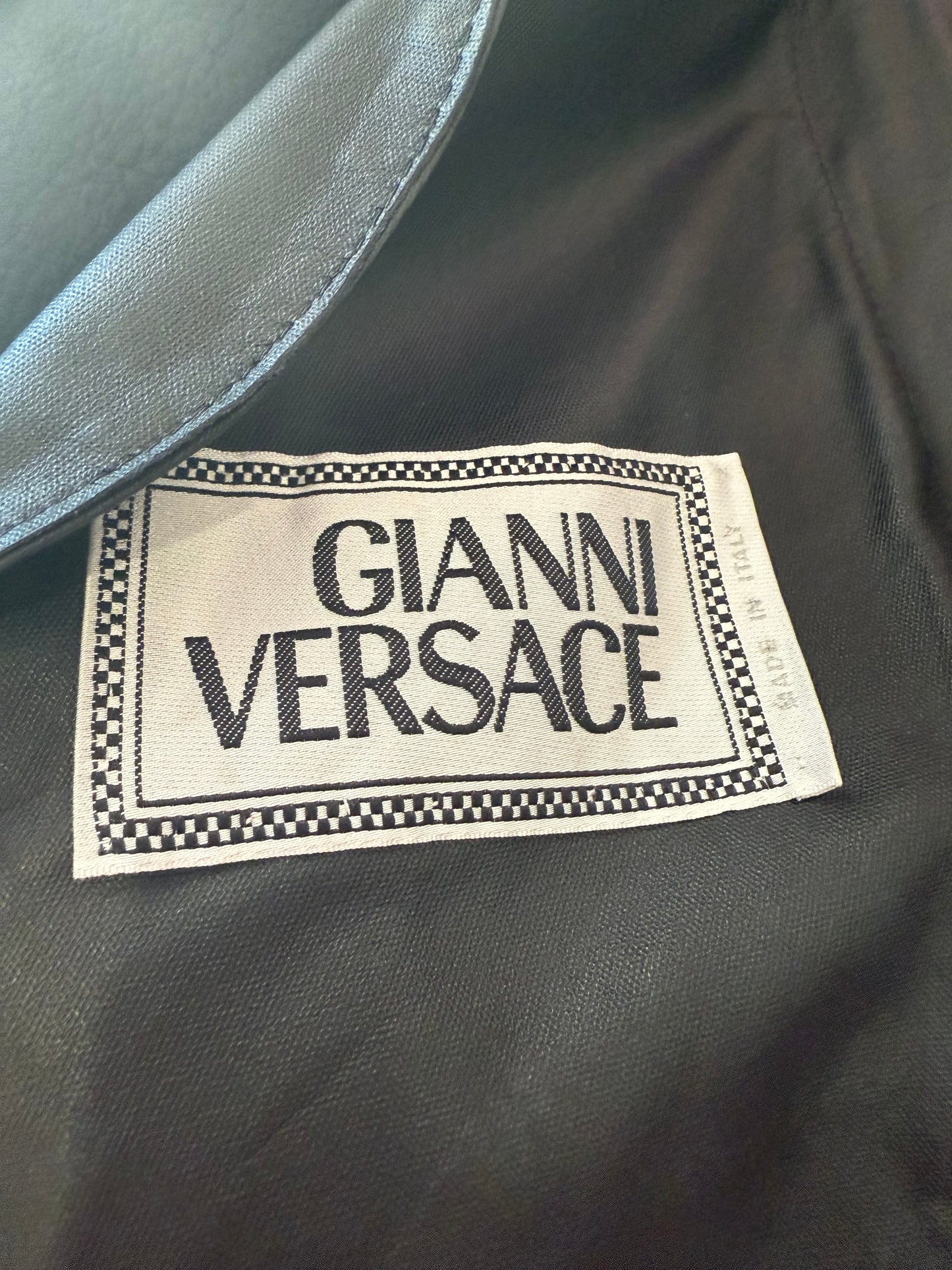 Vintage 80s Versace Lambskin Fur Coat Black. Free sizing. Teddy Bear