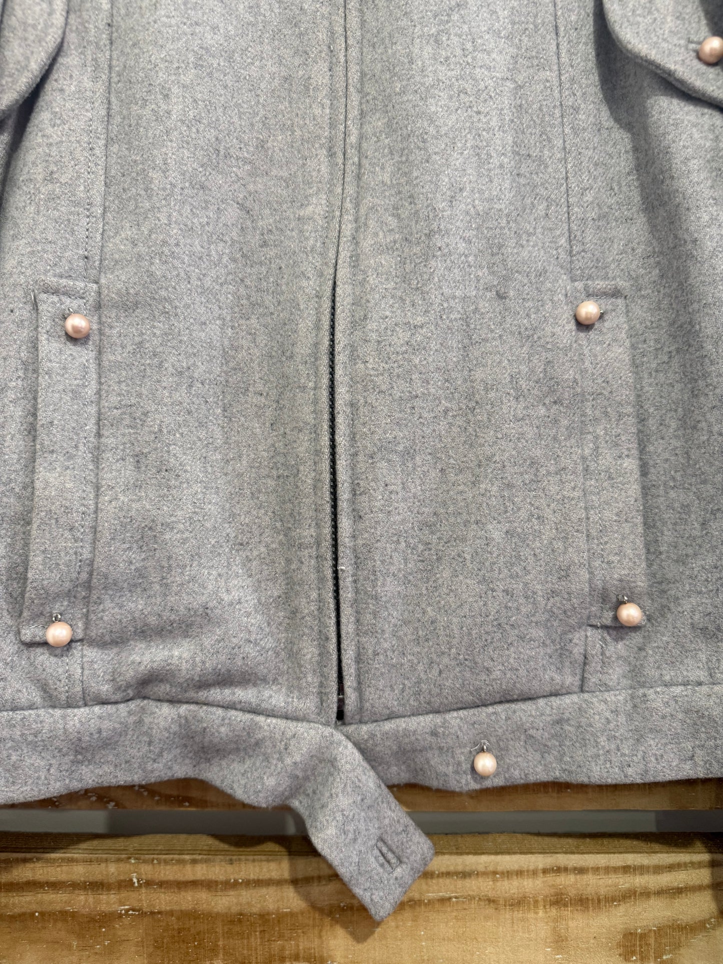 Vintage Y2K Pepe Jeans pearl woollen jacket. Size Large.