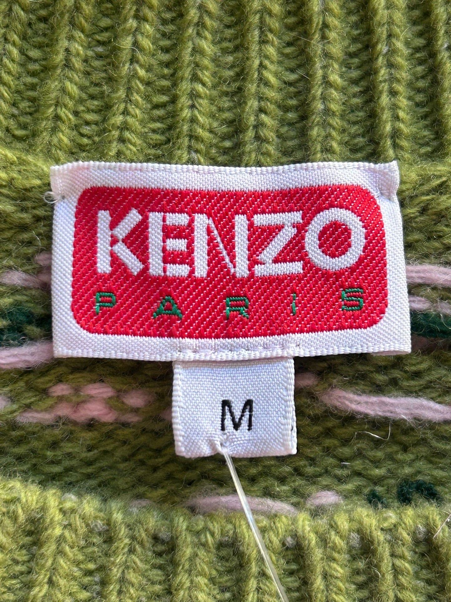 Kenzo flower knit jumper/ sweater. Green. Size medium.