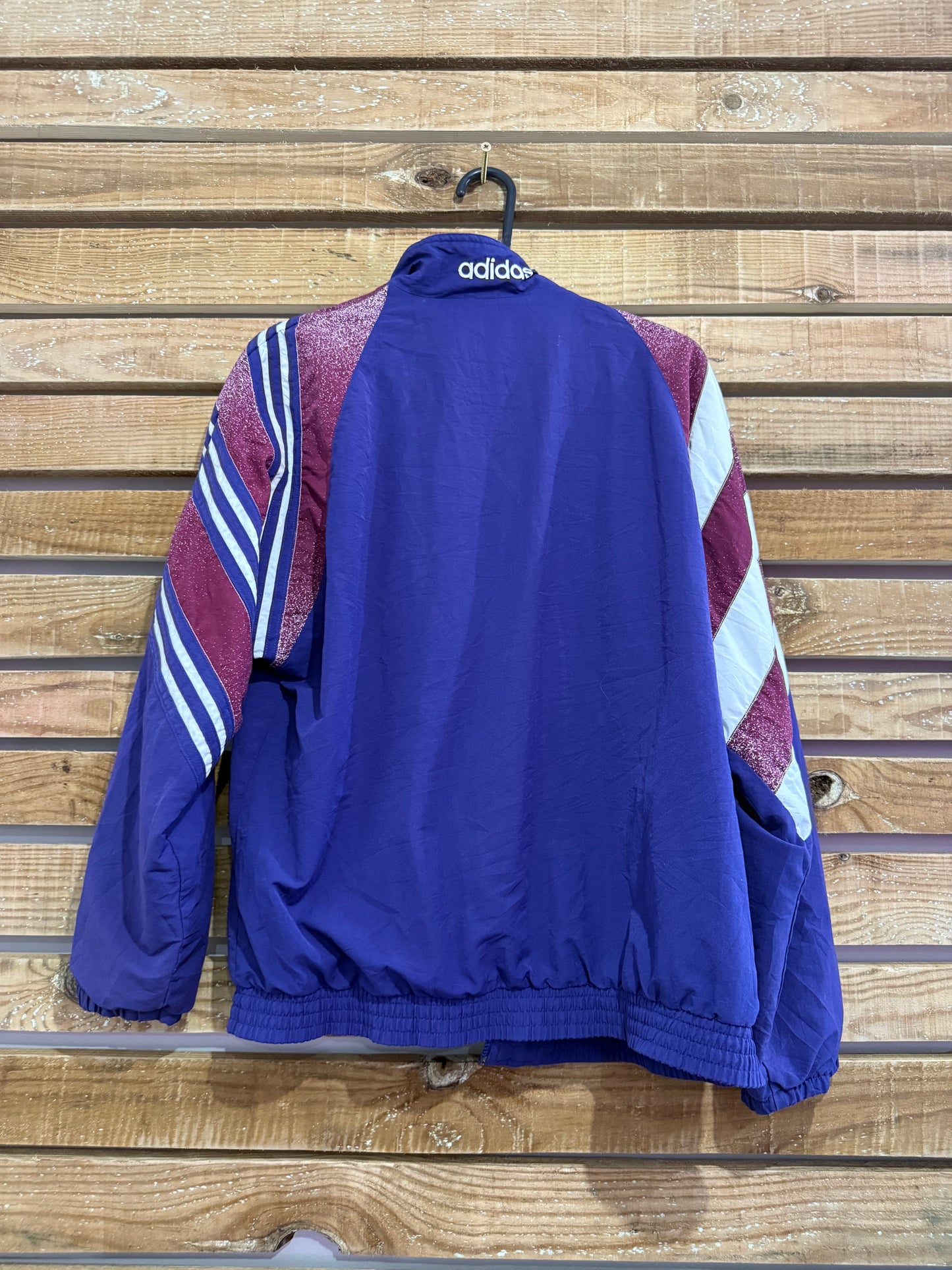 Vintage 80s Adidas RARE zip up windbreaker/ shell track jacket. Size Large. Festival.