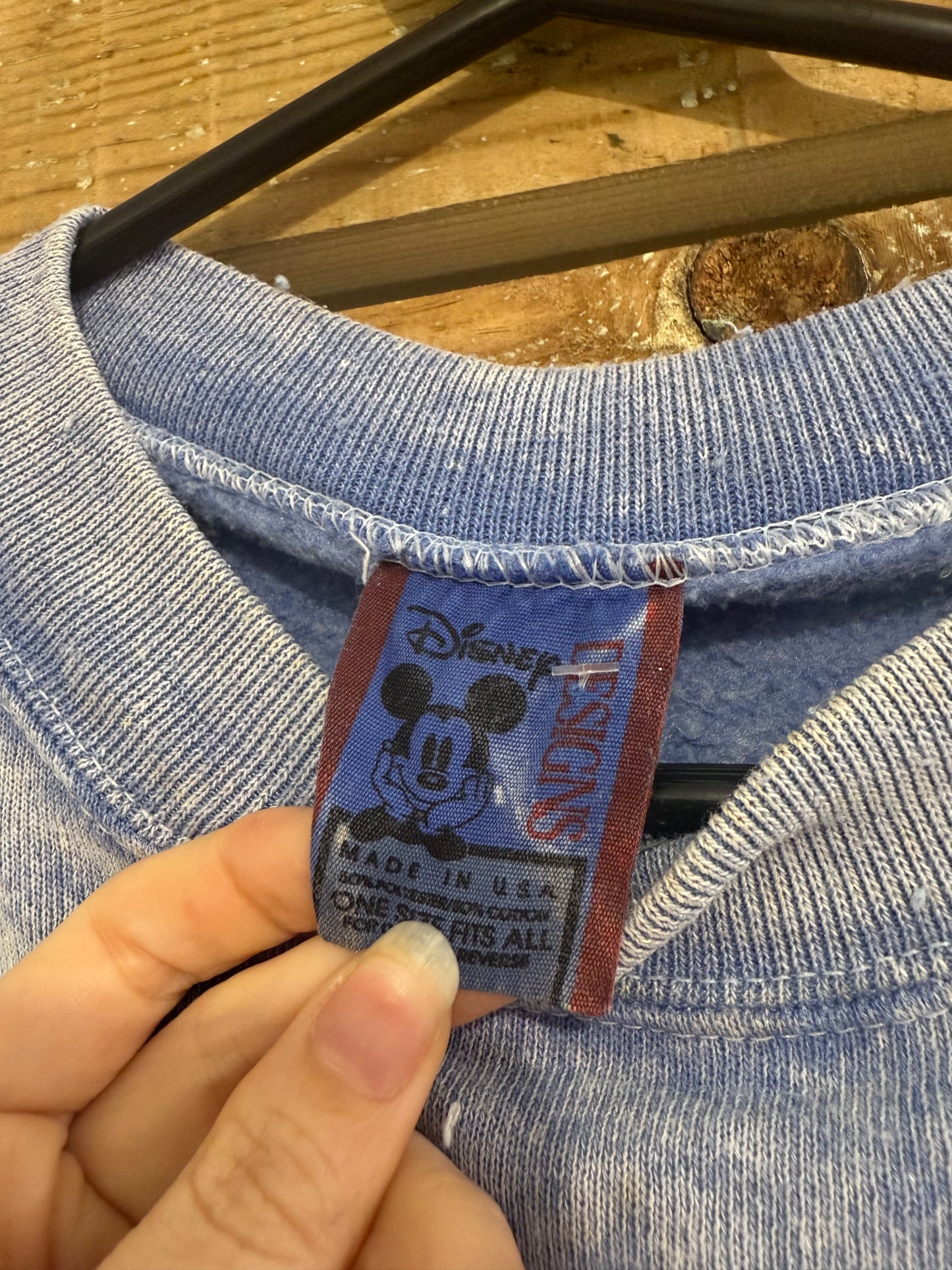 Vintage RARE 80s Disney Mickey Mouse sweater. USA. Size XL. Blue acid wash.