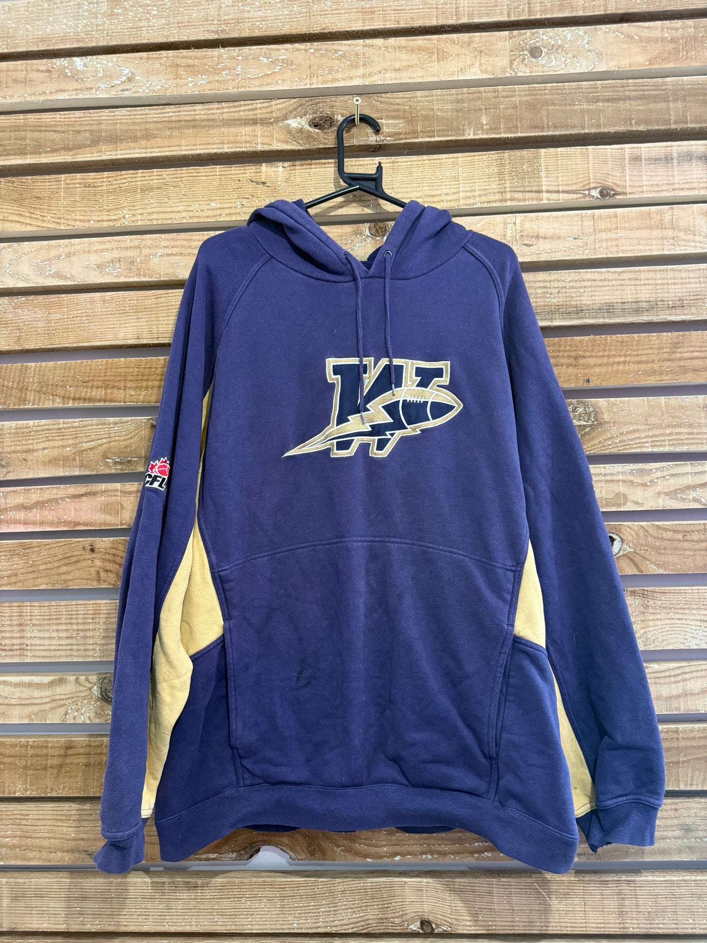 Vintage 90s Reebok CFL hoodie/ hooded sweater. Blue. Size Large