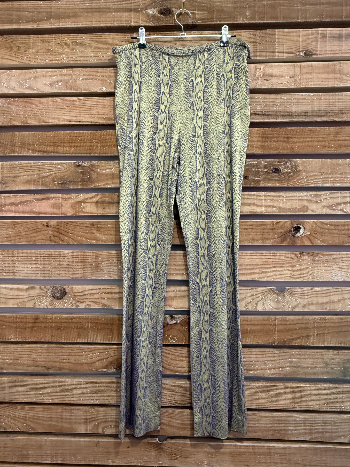 Vintage Y2K snakeskin flared trousers. 30” waist.