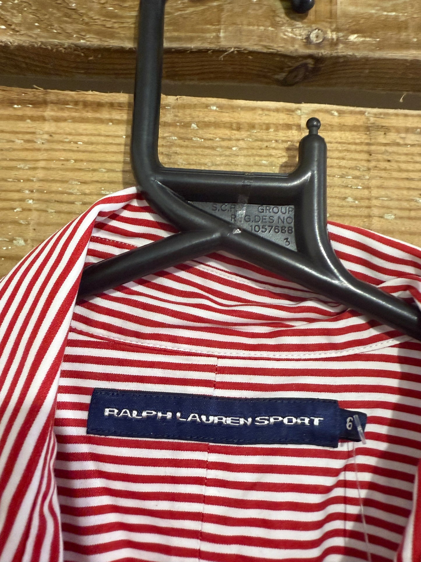 Vintage Y2K Ralph Lauren Pony stripe button up blouse/ shirt. Size UK12