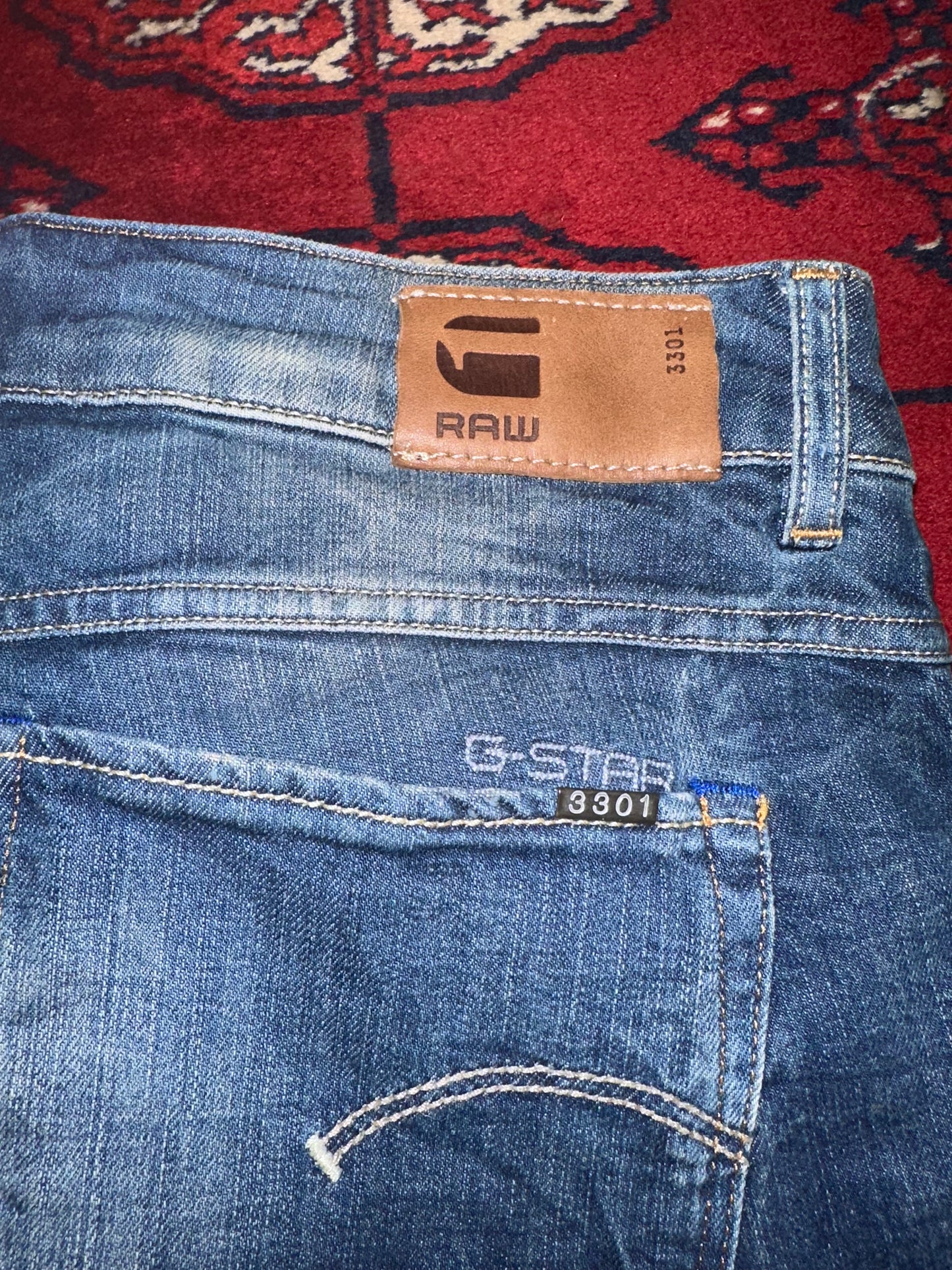 Vintage Y2K G-Star Raw 3301 Jeans. Blue. 30 waist” 30” leg.