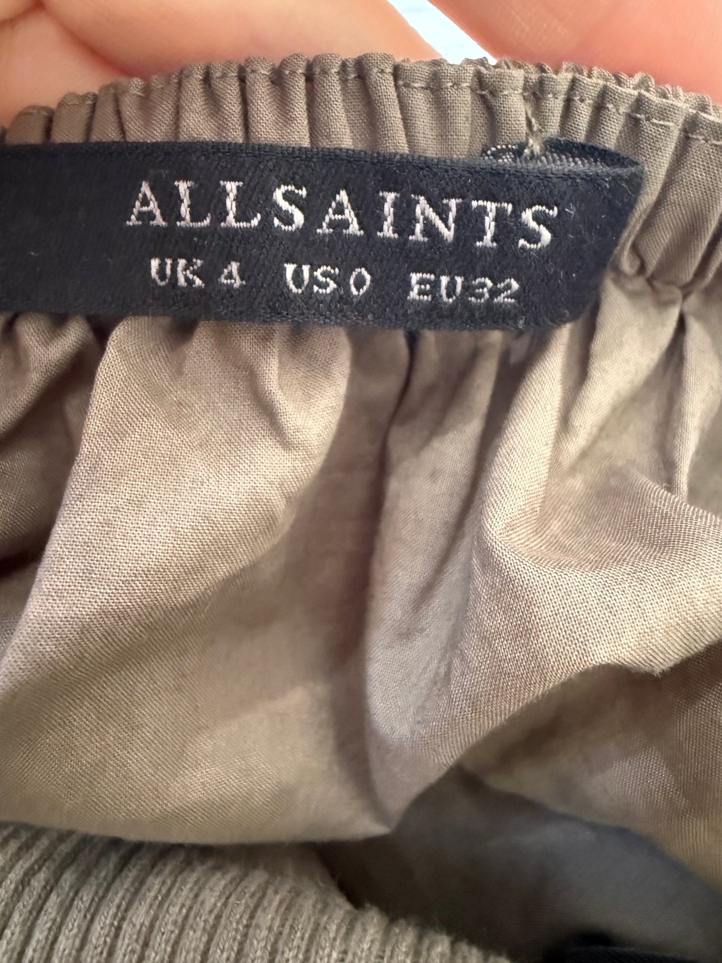 AllSaints strapless Tegan hybrid bodycon maxi dress. Summer. UK4.