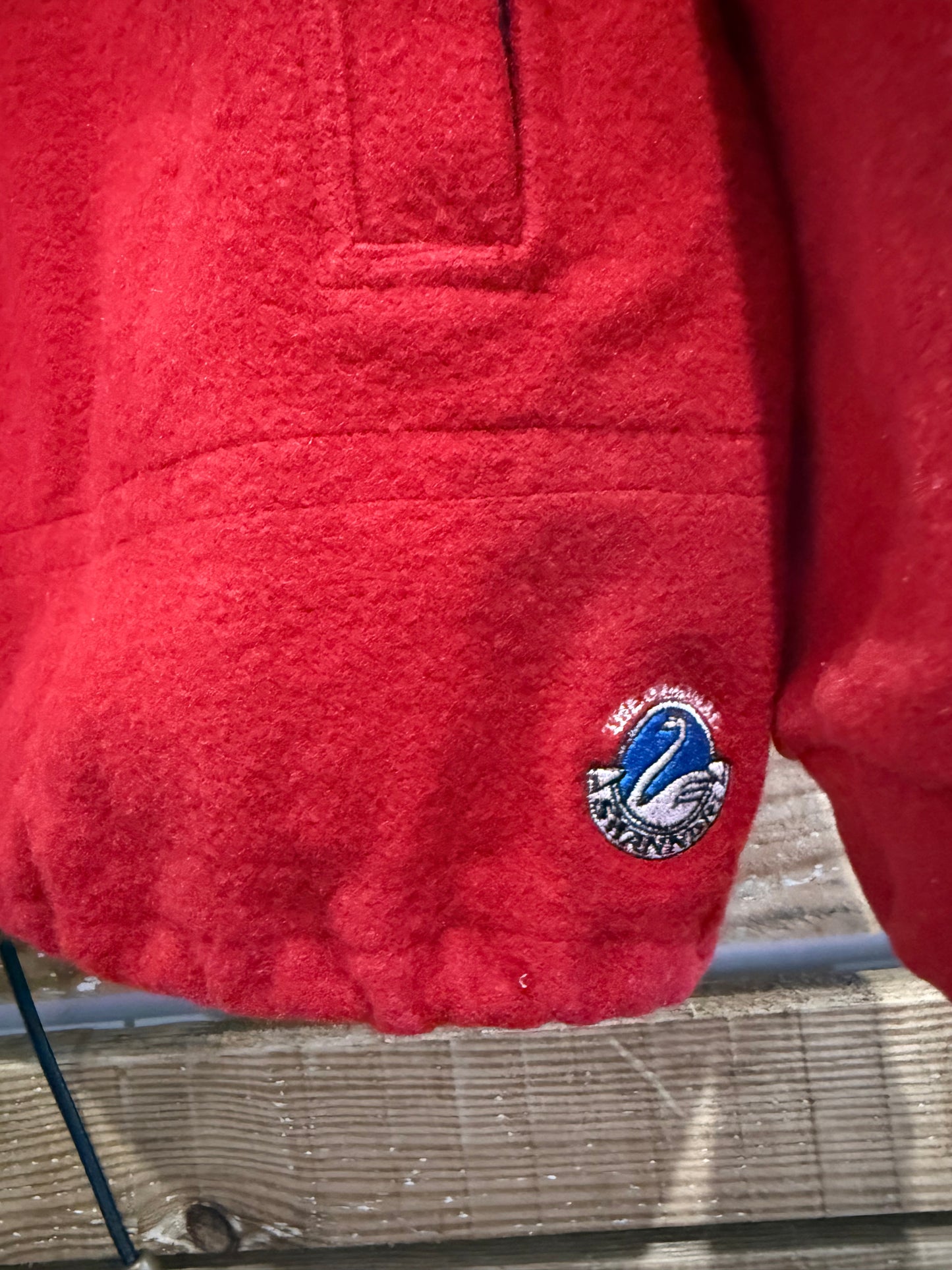 Vintage 90s RARE Swanndri wool zip up jacket. Red. Size XL