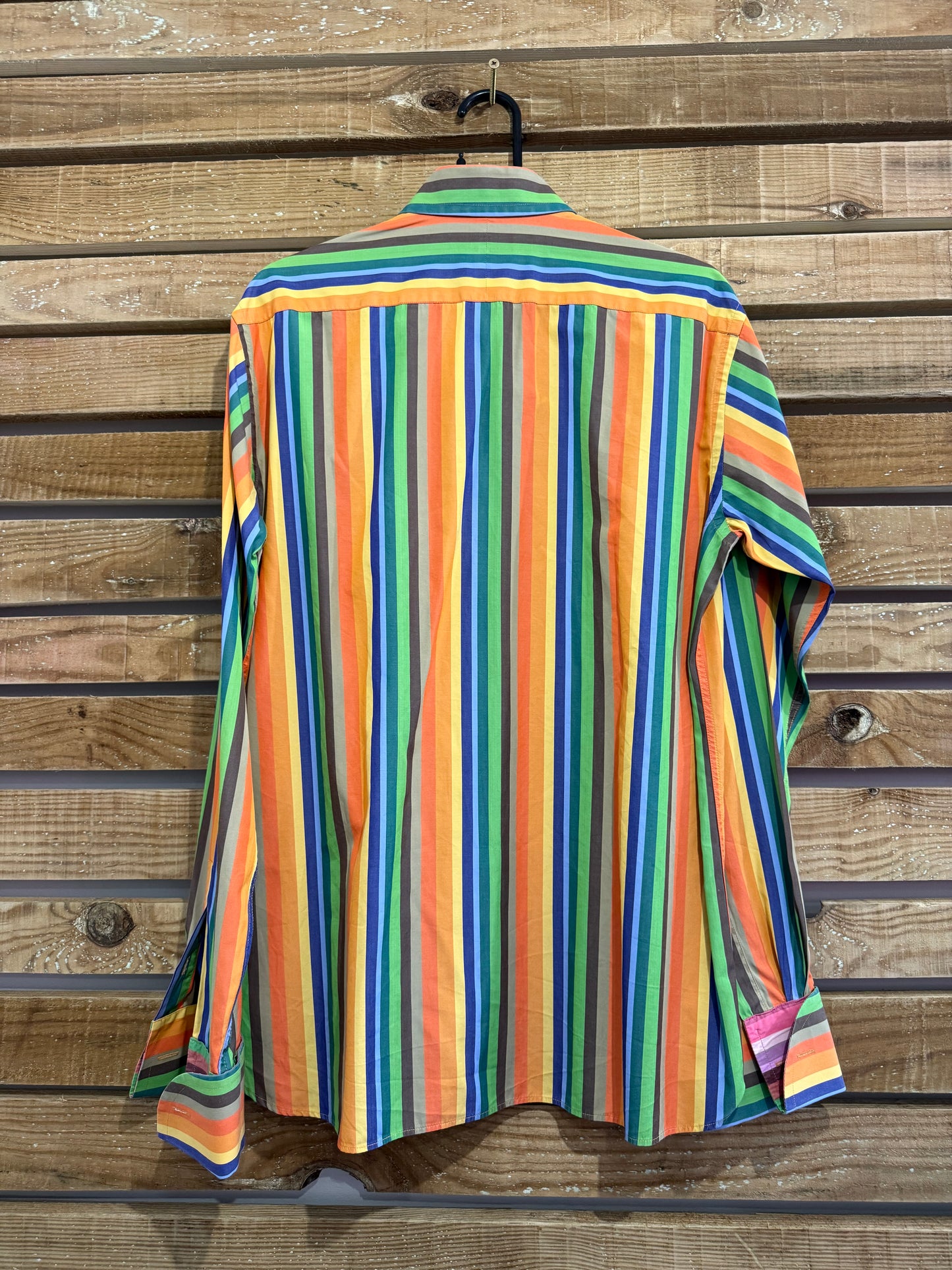 Ted Baker striped shirt. 16.5” collar. Size Large.