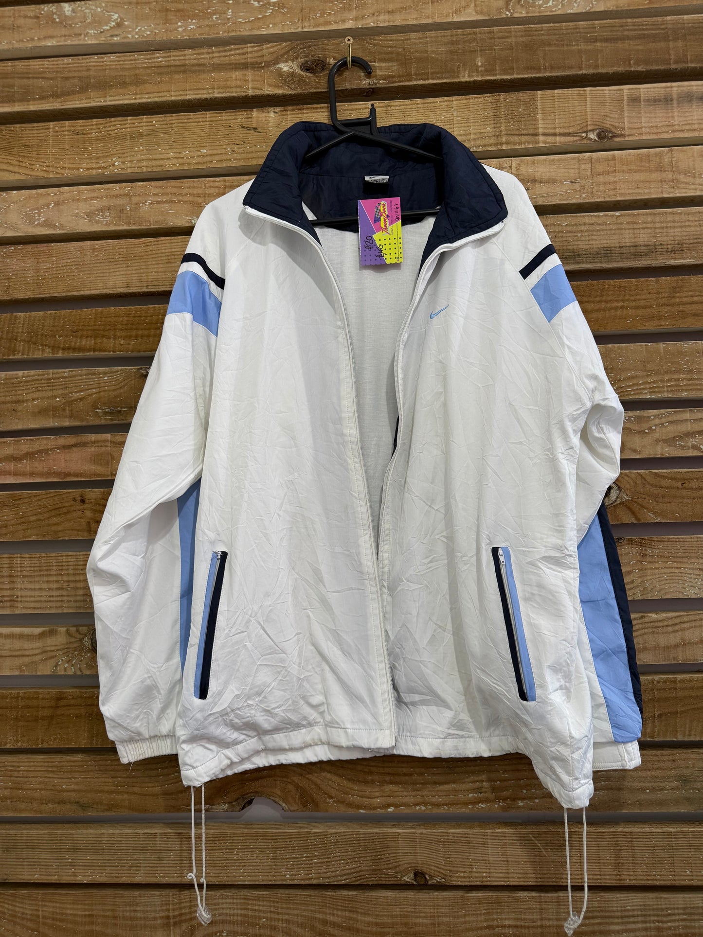 Vintage 90s Nike zip up windbreaker/ shell track jacket. Size XL. Festival.