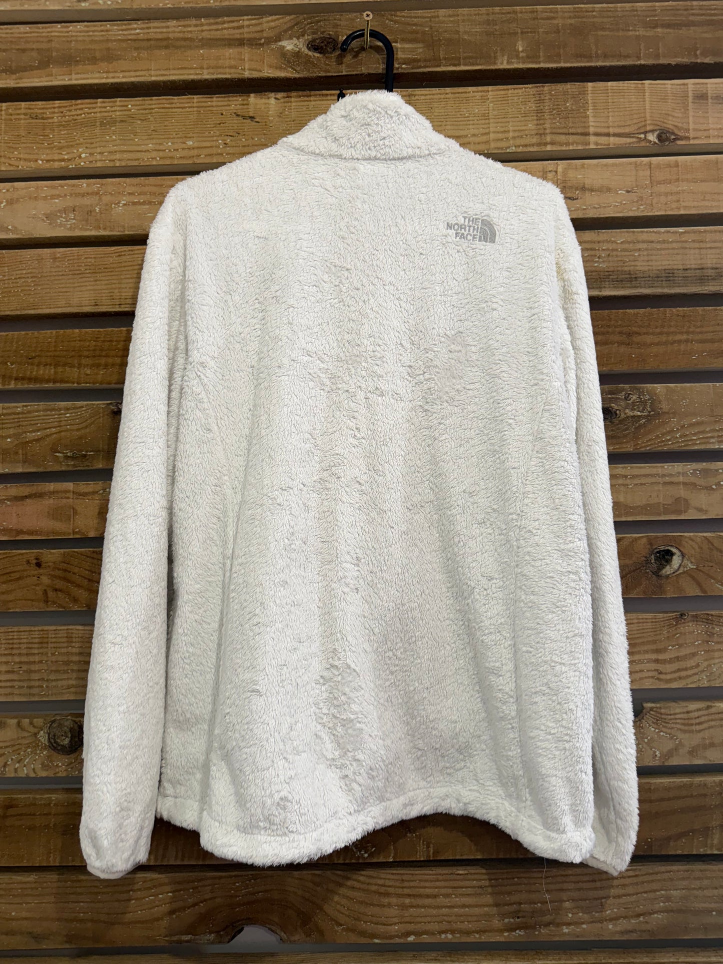 Vintage 90s The North Face teddy Borg fleece Jacket. White. Size XL.