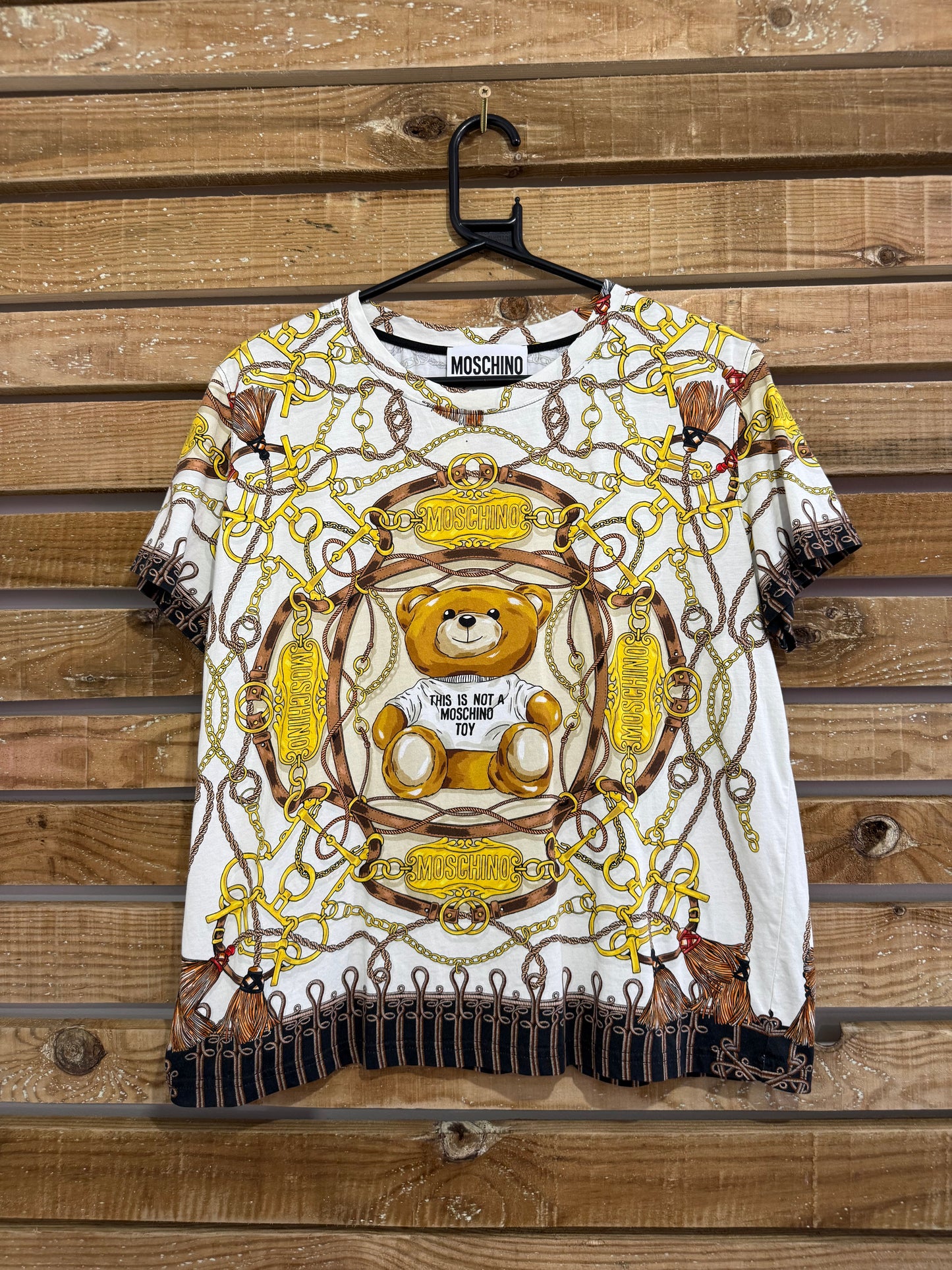 Vintage RARE Y2K Moschino teddy motif T-shirt. Size Medium.