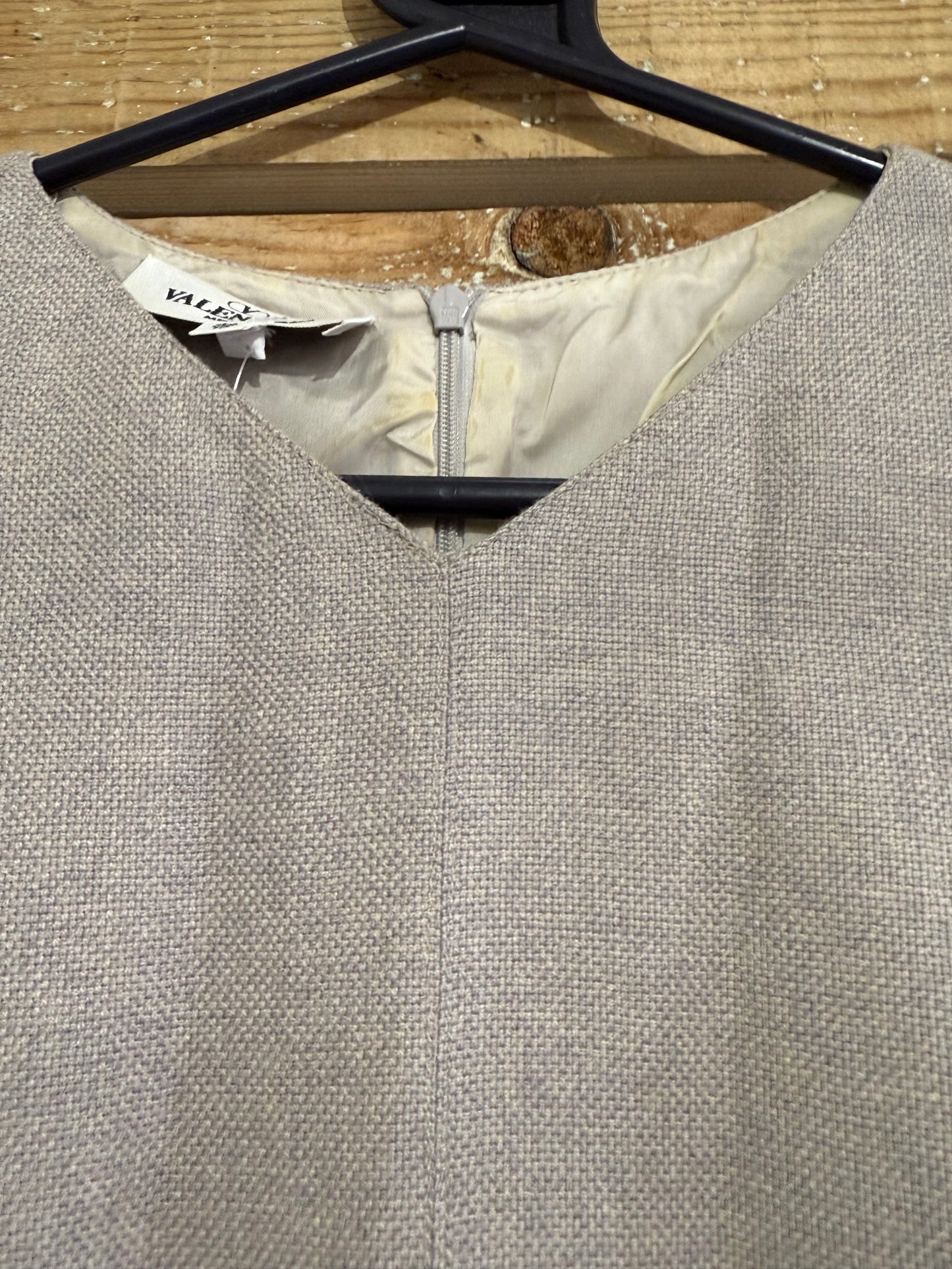 Vintage 80s does 60s Grey Valentino shift dress. Evening. Size 10.