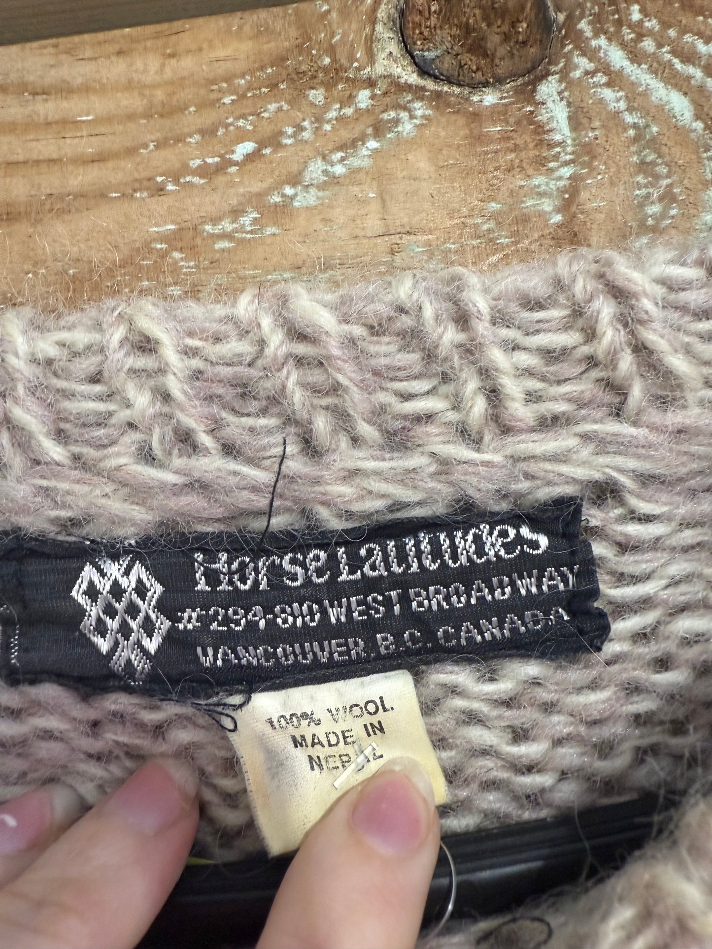Vintage 80s handmade fairisle Nepal 100% wool jumper. Size Medium