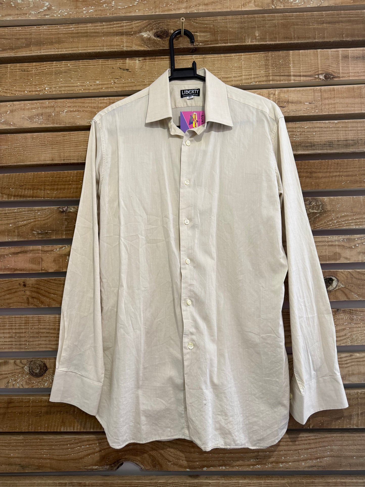Vintage 80s Liberty of London cream cotton button up top/ shirt. Size Medium. 42” chest.