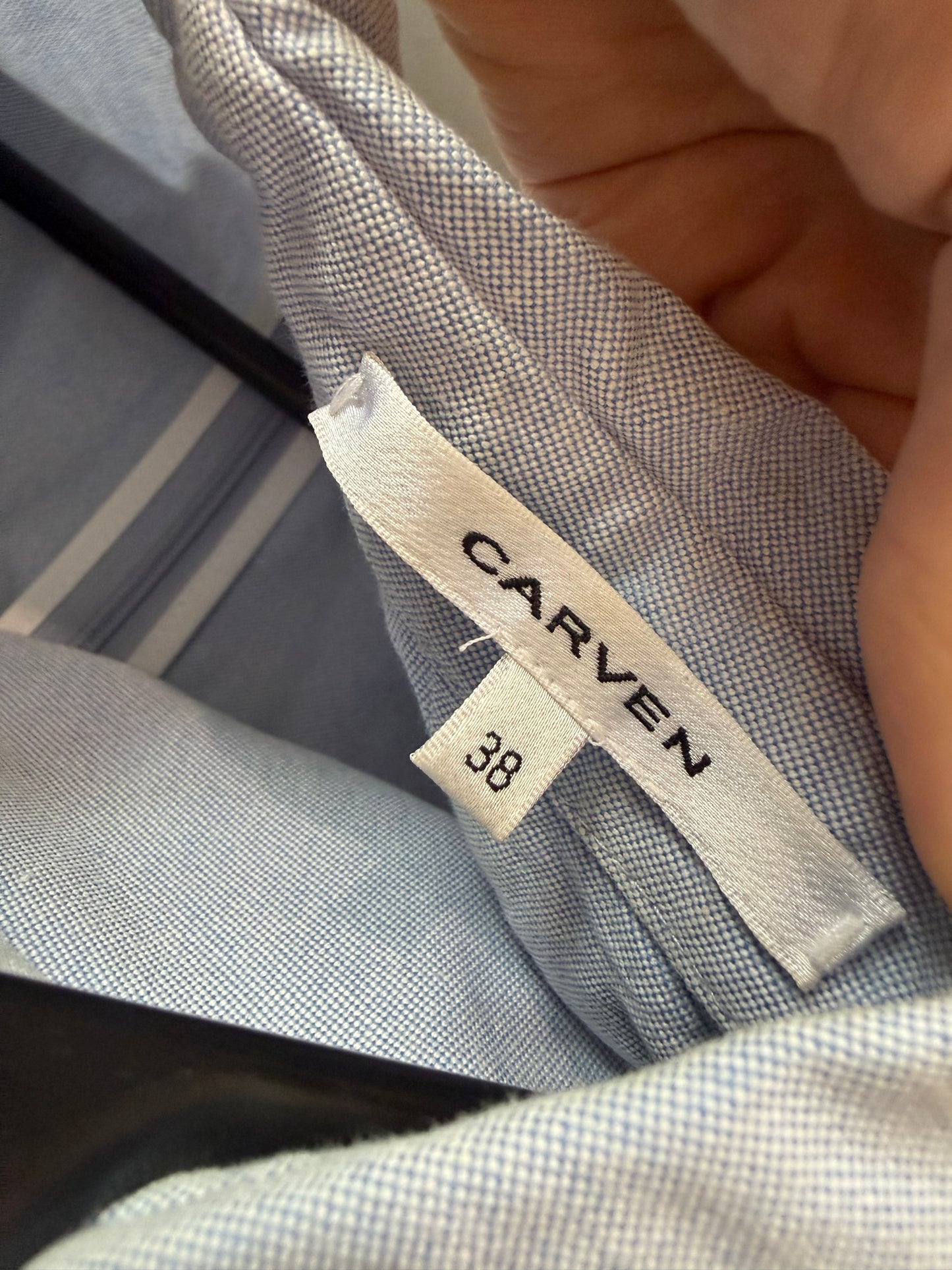 Carven cotton shirt dress, Peter Pan collar. 50s style. Size 8-10. Summer.