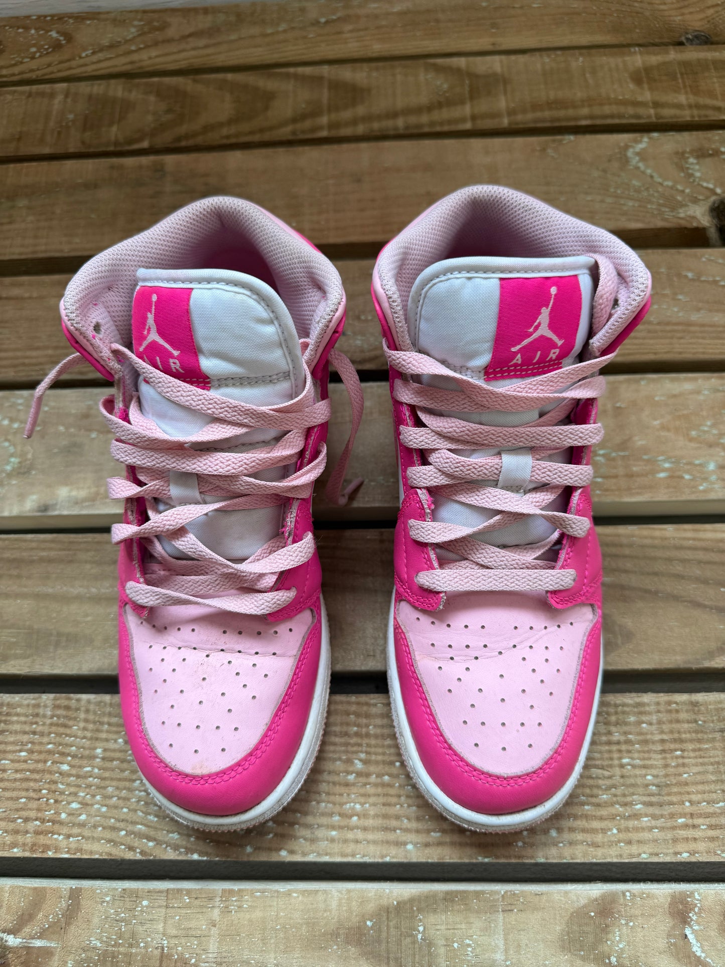Nike Jordan Barbie High top Trainers/ sneakers. Size 38 (UK5) pink and white.