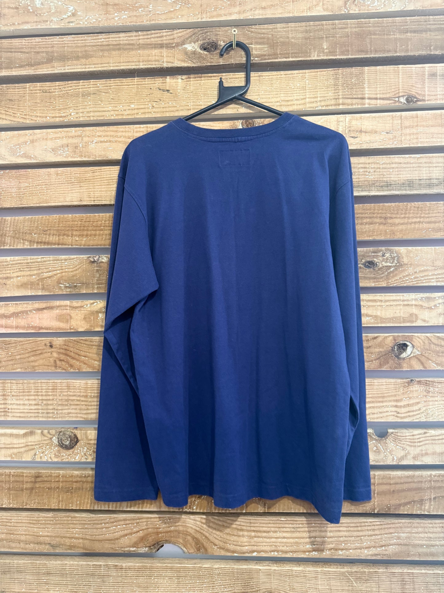 Vintage Y2K Cabourn logo long sleeved T-shirt. Blue. Size Large.