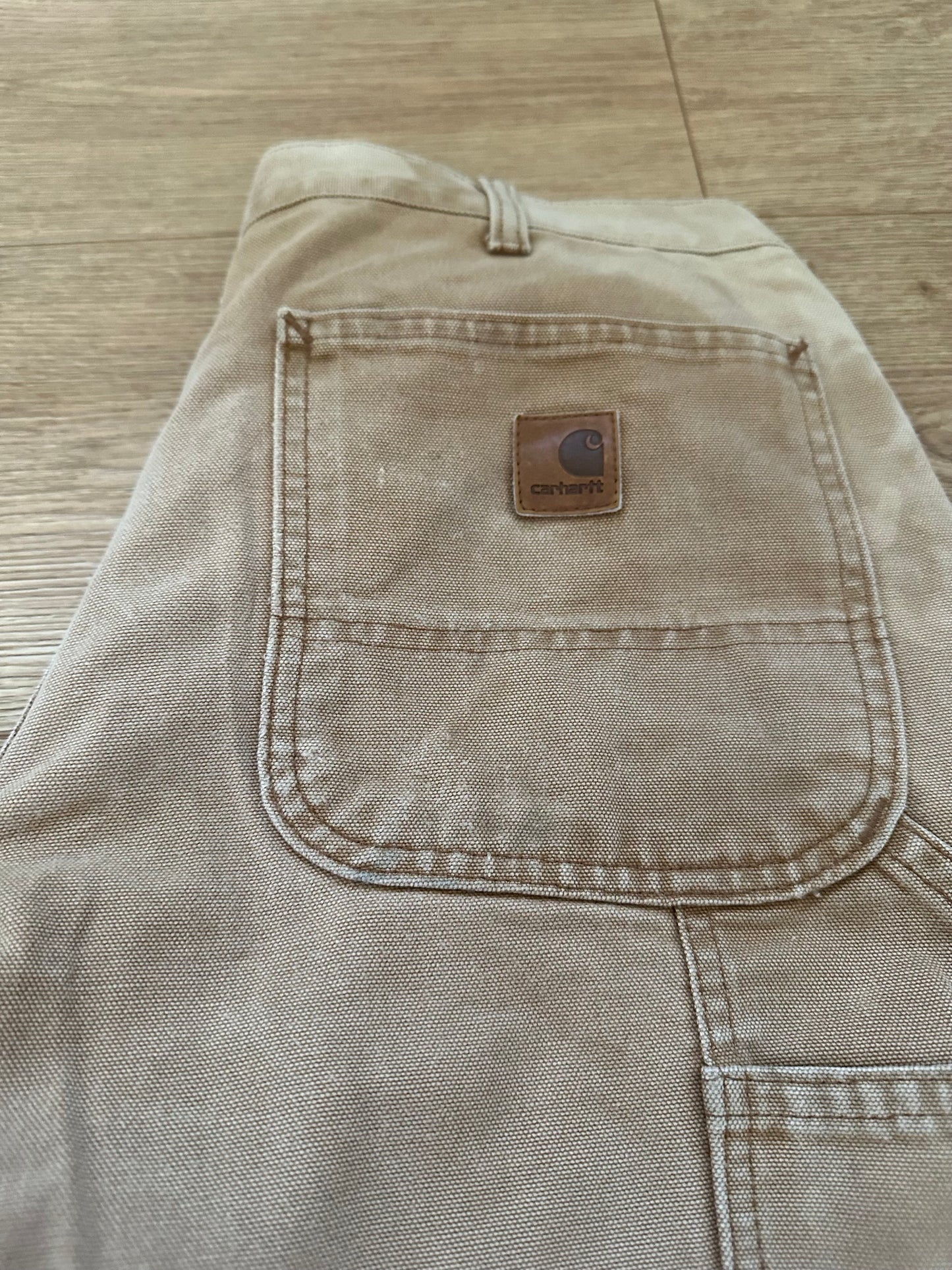 Vintage 90s Carhartt Carpenter Beige Trousers/ Pants. Grunge/ Skater. Workwear. Waist: 32” Leg: 30”