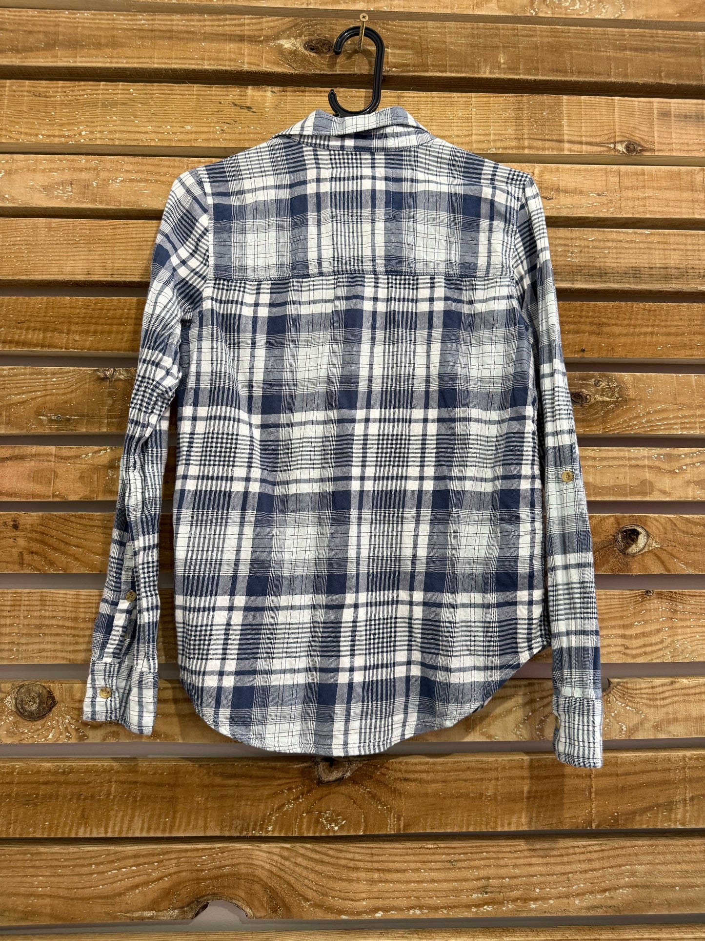 Vintage Y2K Abercrombie & Fitch checked flannel plaid button up top/ shirt. Size Small.
