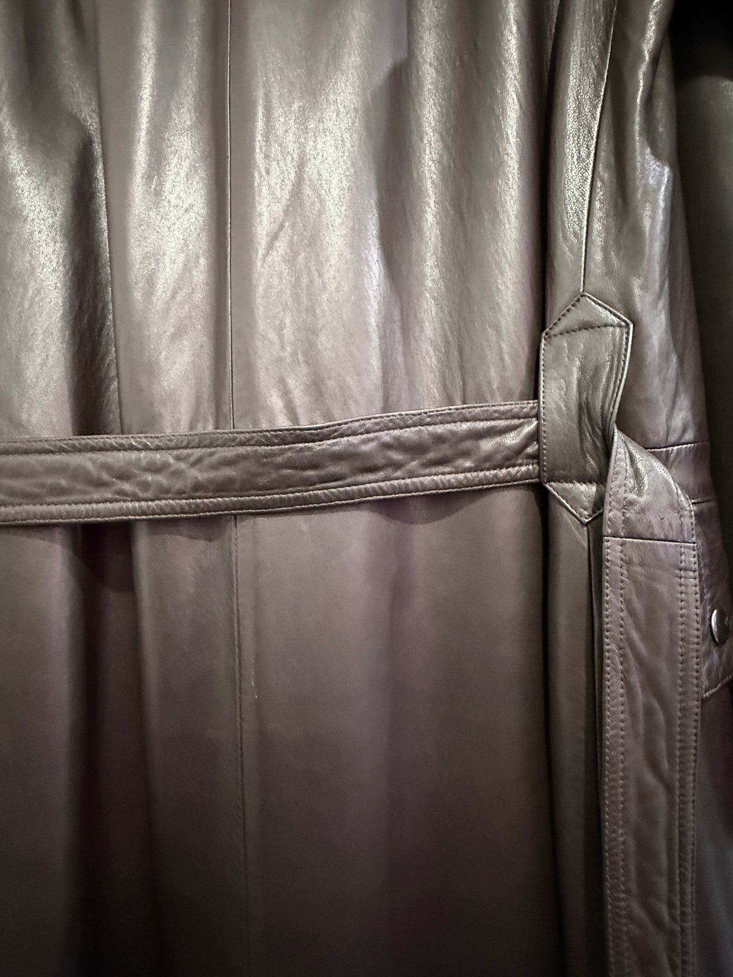 Vintage Y2K RARE Ralph Lauren purple label lambskin leather jacket. Trench/ mac. Brown. Size Medium.