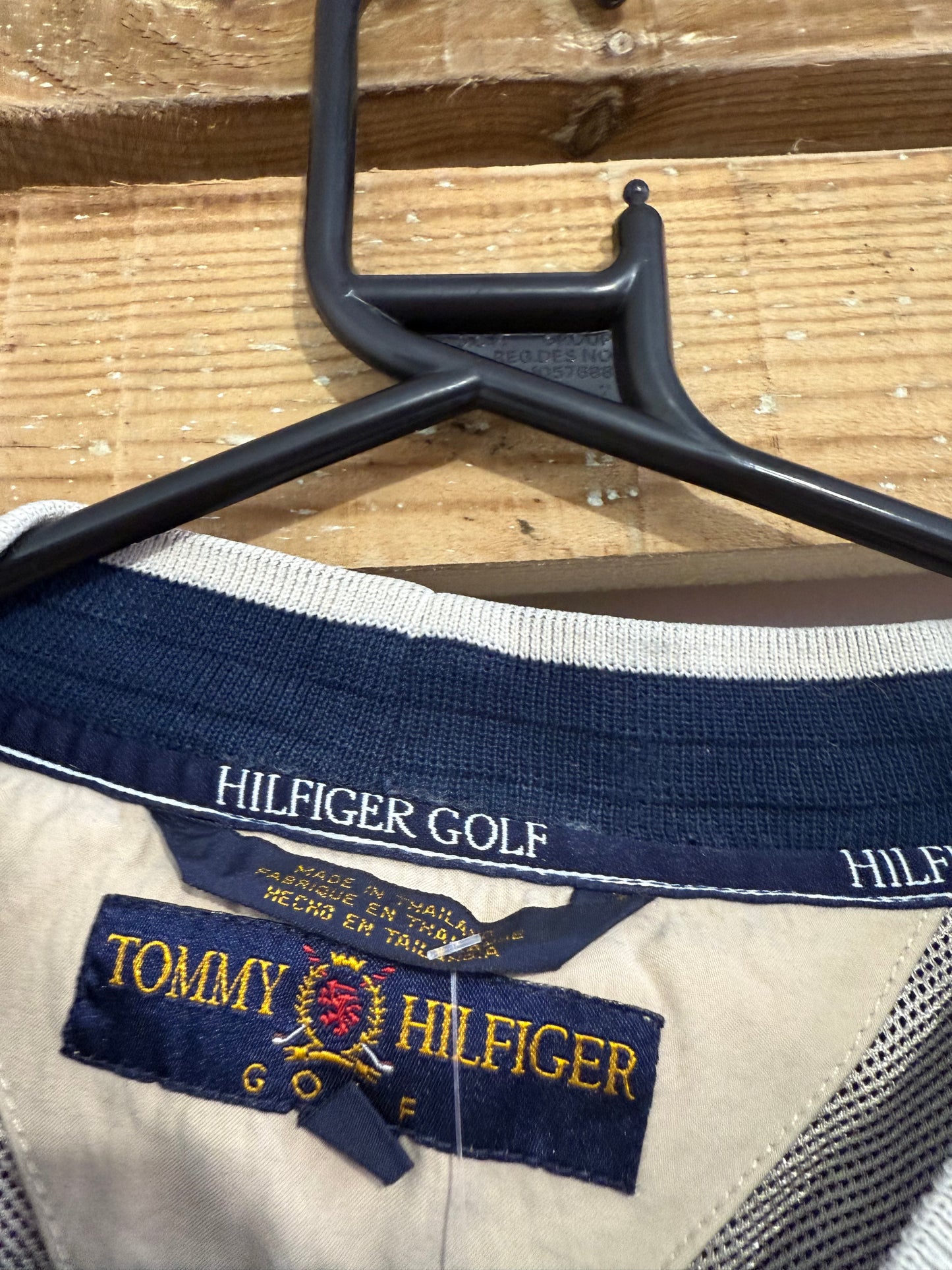 Vintage 90s Tommy Golf shell pull over sweater. Blue. Size Large.