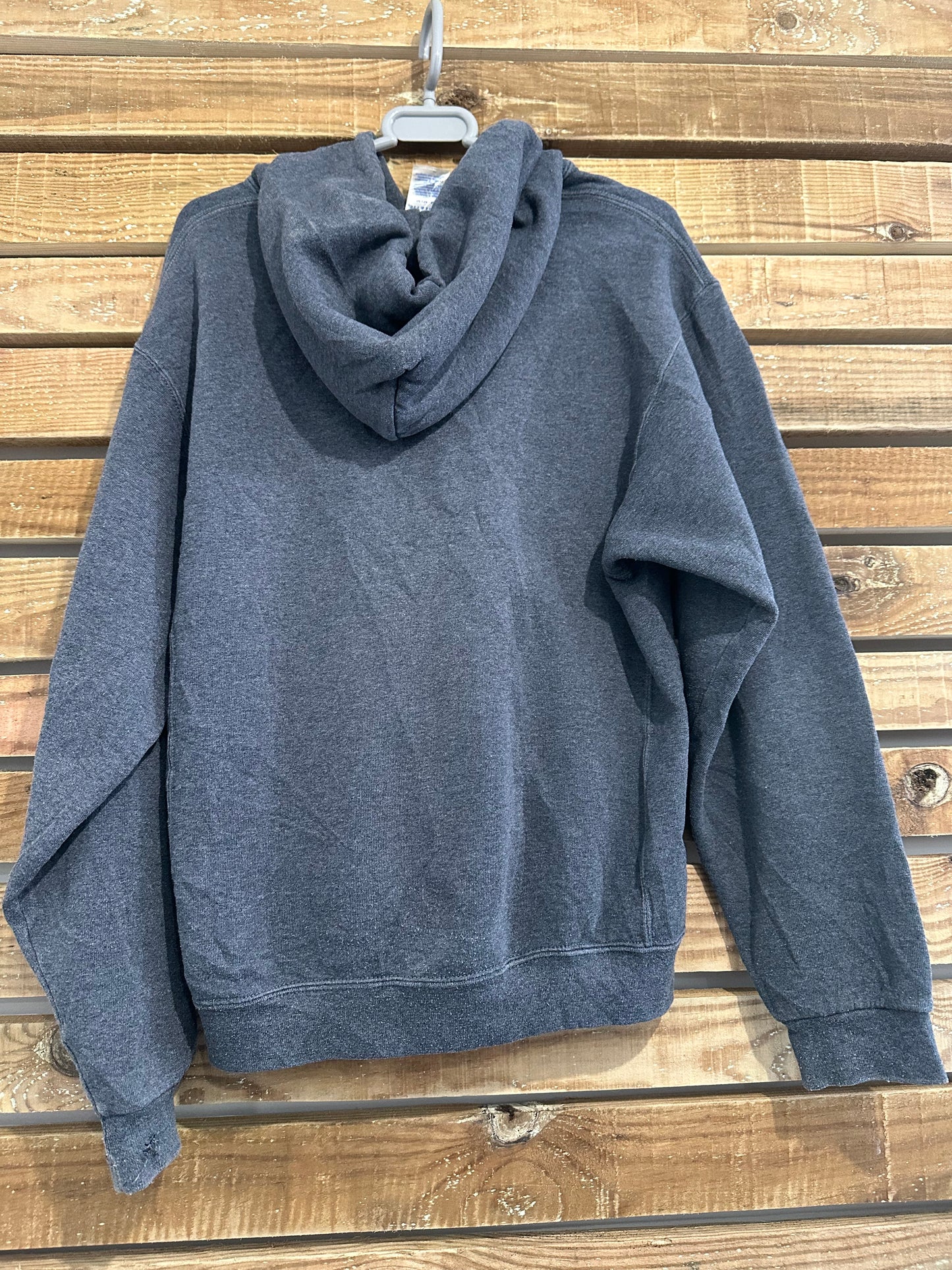 Vintage 90s Reynolds Raiders University hoodie/ hooded sweater. USA/ American. Grey. Size Medium