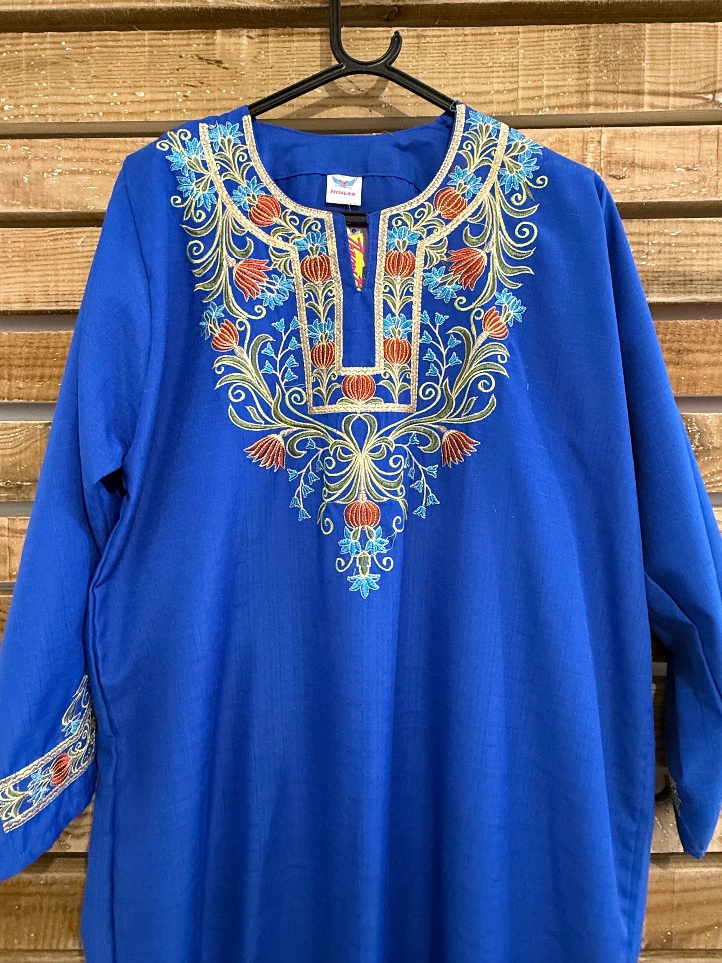 Vintage Y2K embroidered kaftan dress. Blue. Summer. Free sizing.
