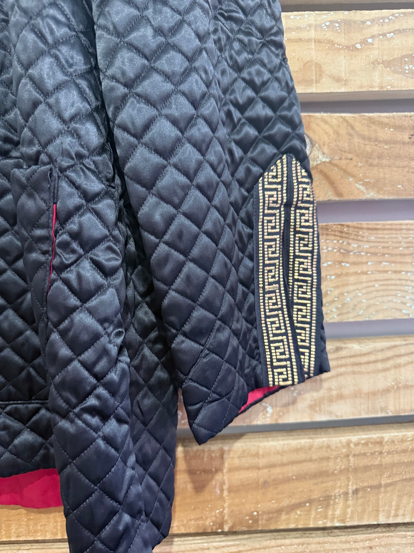 Vintage 80s quilted oriental cheongsam jacket. Free sizing.