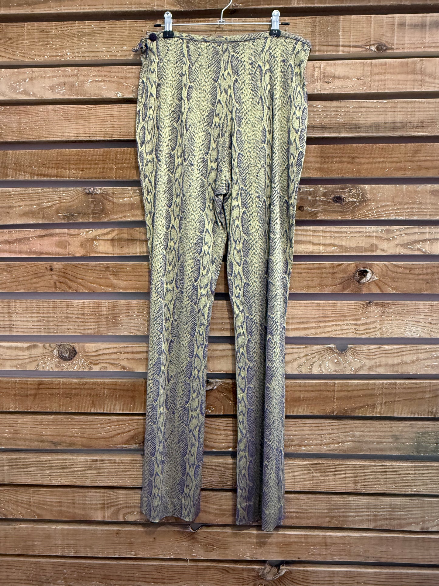 Vintage Y2K snakeskin flared trousers. 30” waist.
