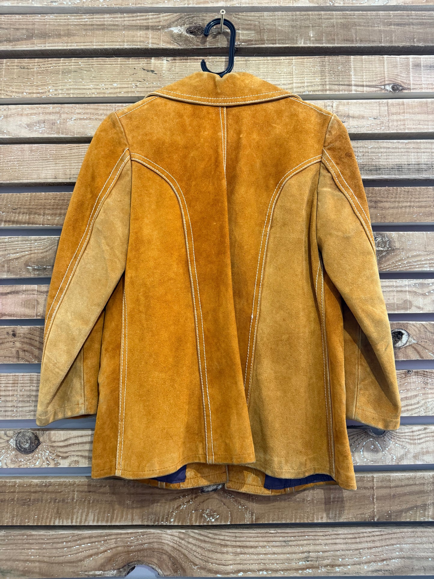 Vintage 70s suede leather mustard jacket. Coachella/ Hippy/ Yellowstone/ festival/ boho. Size Small.