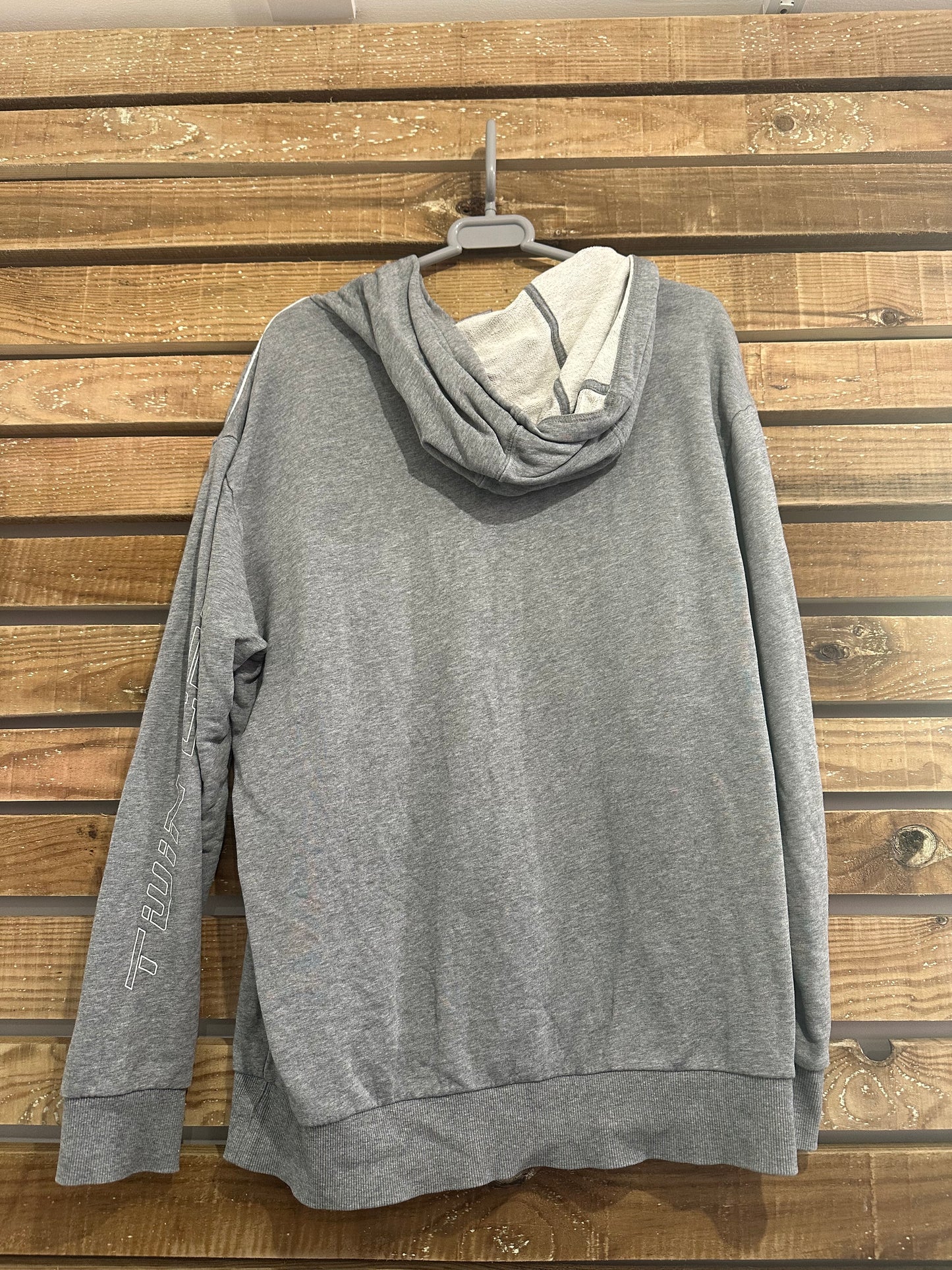 Vintage 90s BMW motorsports Spell-out hoodie. Hooded sweater. Grey. Size Medium