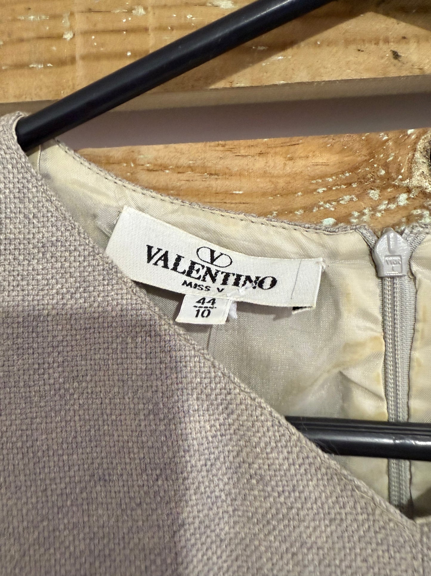 Vintage 80s does 60s Grey Valentino shift dress. Evening. Size 10.