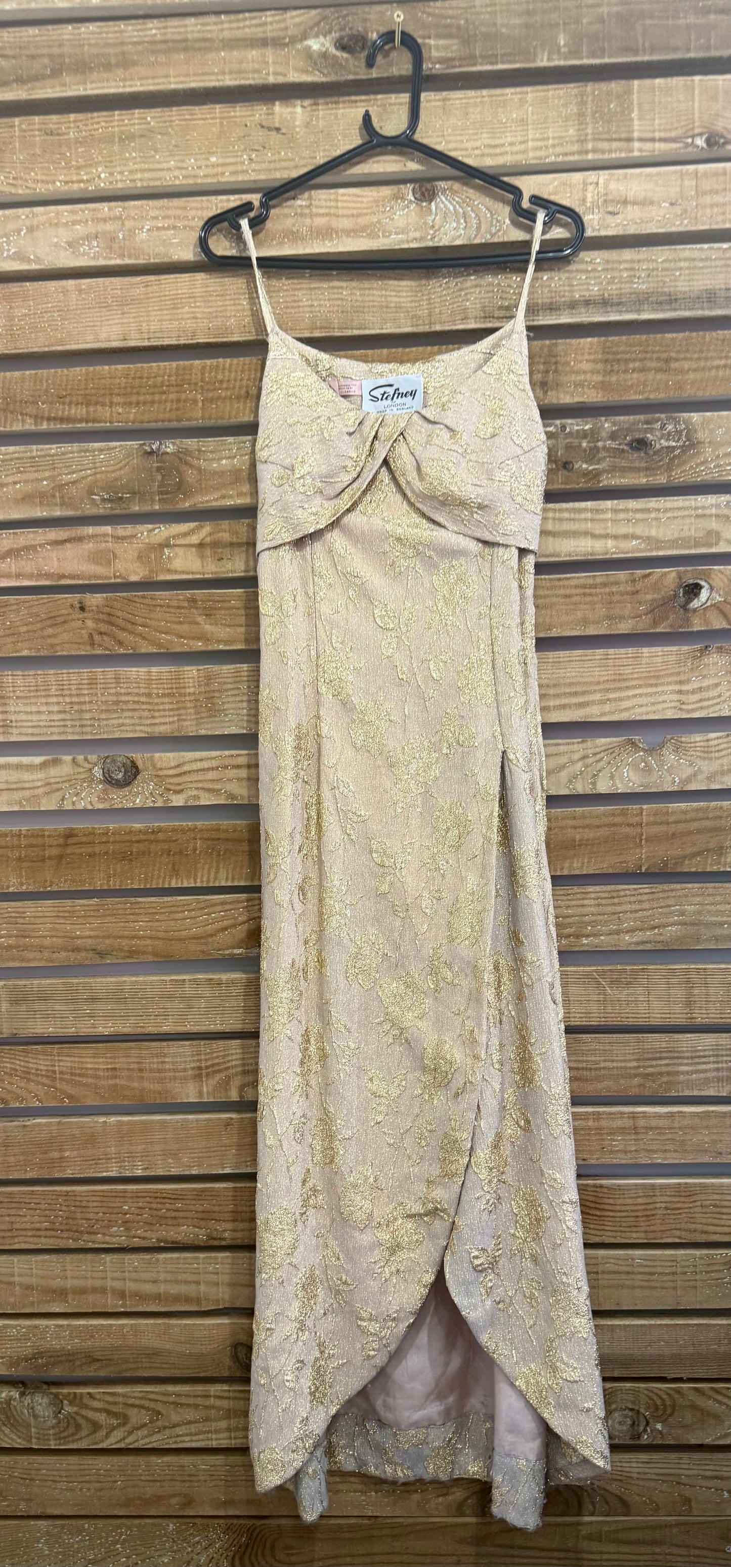 Vintage 50s Stefney original formal party dress/ gown. Wedding/ prom. Gold brocade/ lurex.