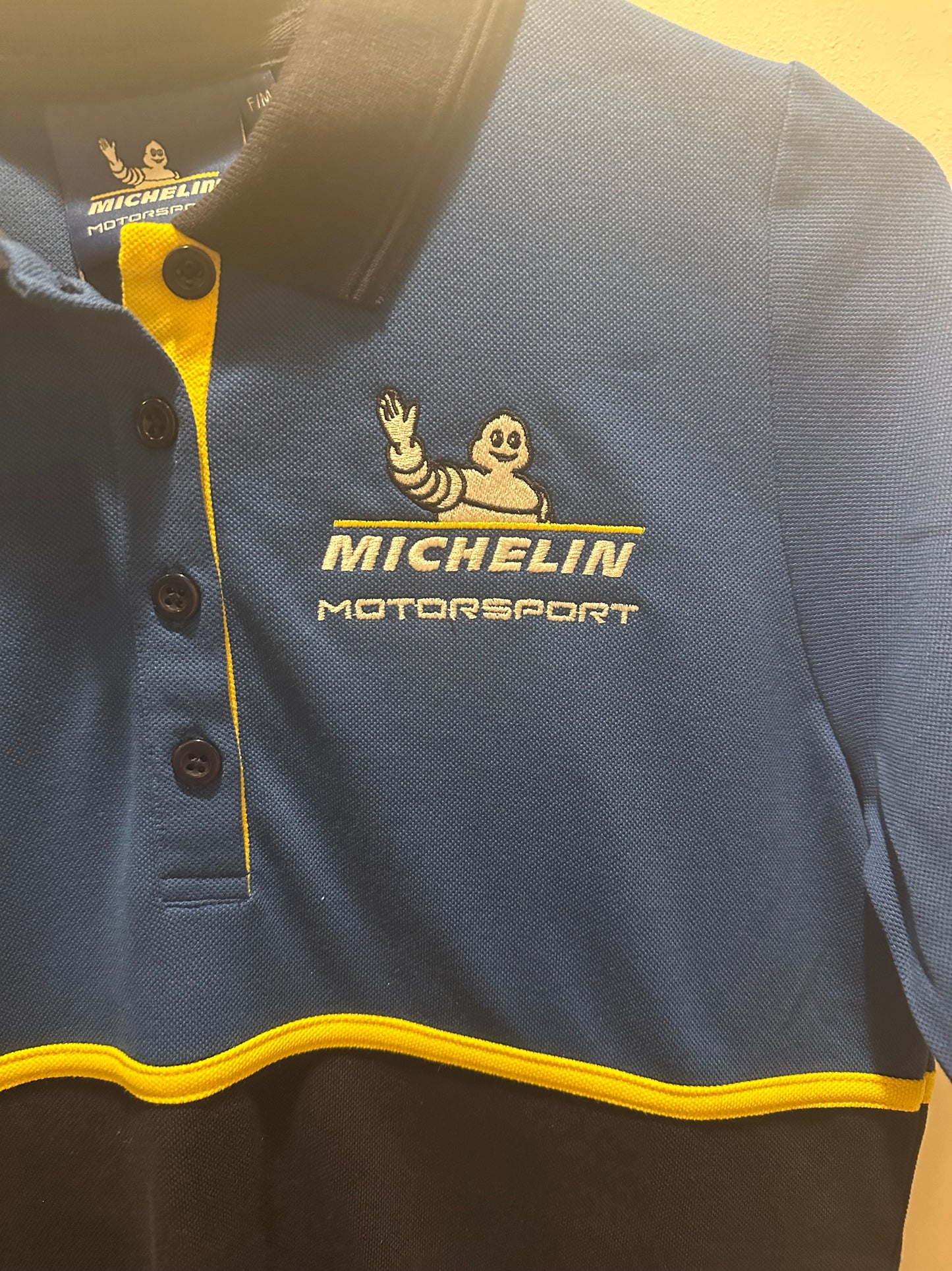 Vintage Y2K Michelin Motorsport polo t-shirt. Size Medium