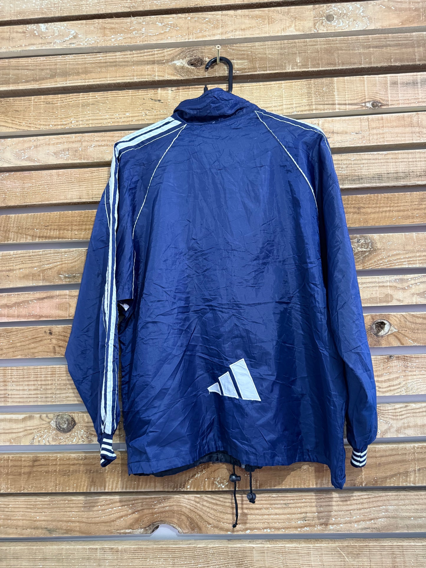 Vintage 80s Adidas zip up windbreaker/ shell jacket. Size XL. Festival.